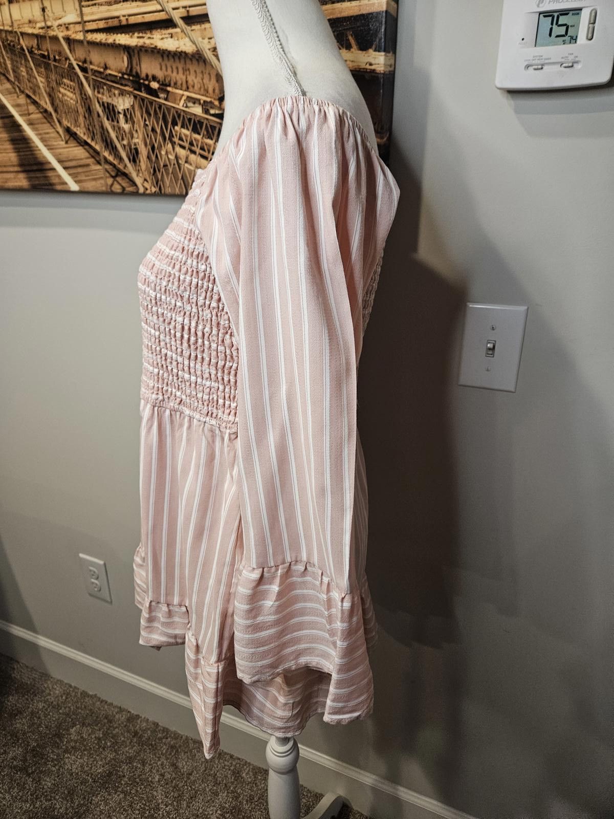 Designer Nwt Papermoon Off-Shoulder Striped Top Size L / US 10 / IT 46 - 3 Thumbnail