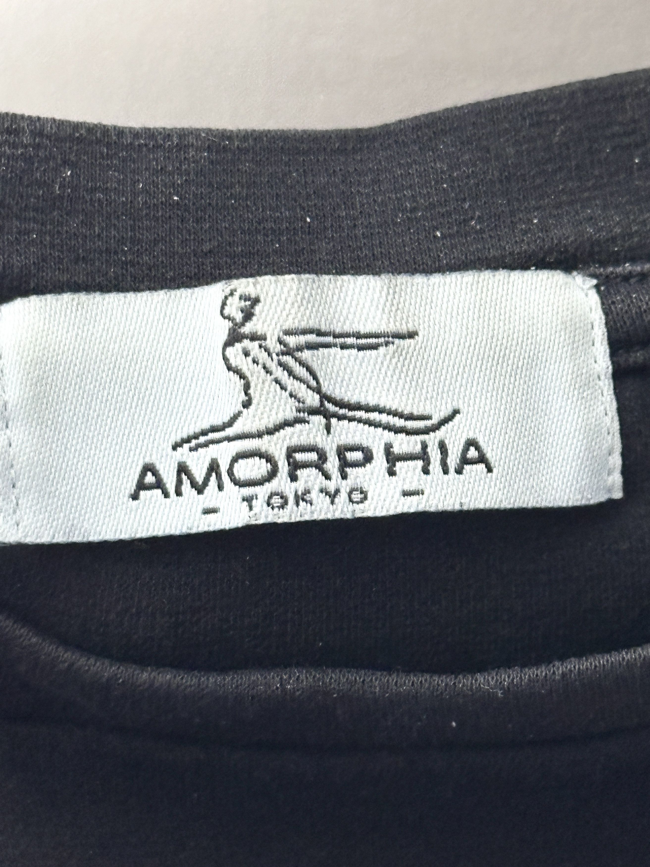 Japanese Brand Amorphia Logo XL Black Crop Top Size US L / EU 52-54 / 3 - 12 Thumbnail