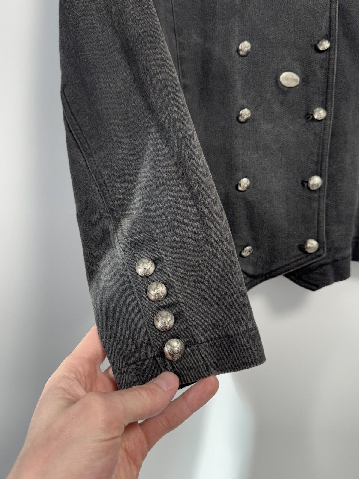 Harley Davidson HARLEY-DAVIDSON VTG FADED JEAN JACKET DOUBLE BREASTED Size M / US 6-8 / IT 42-44 - 11 Thumbnail