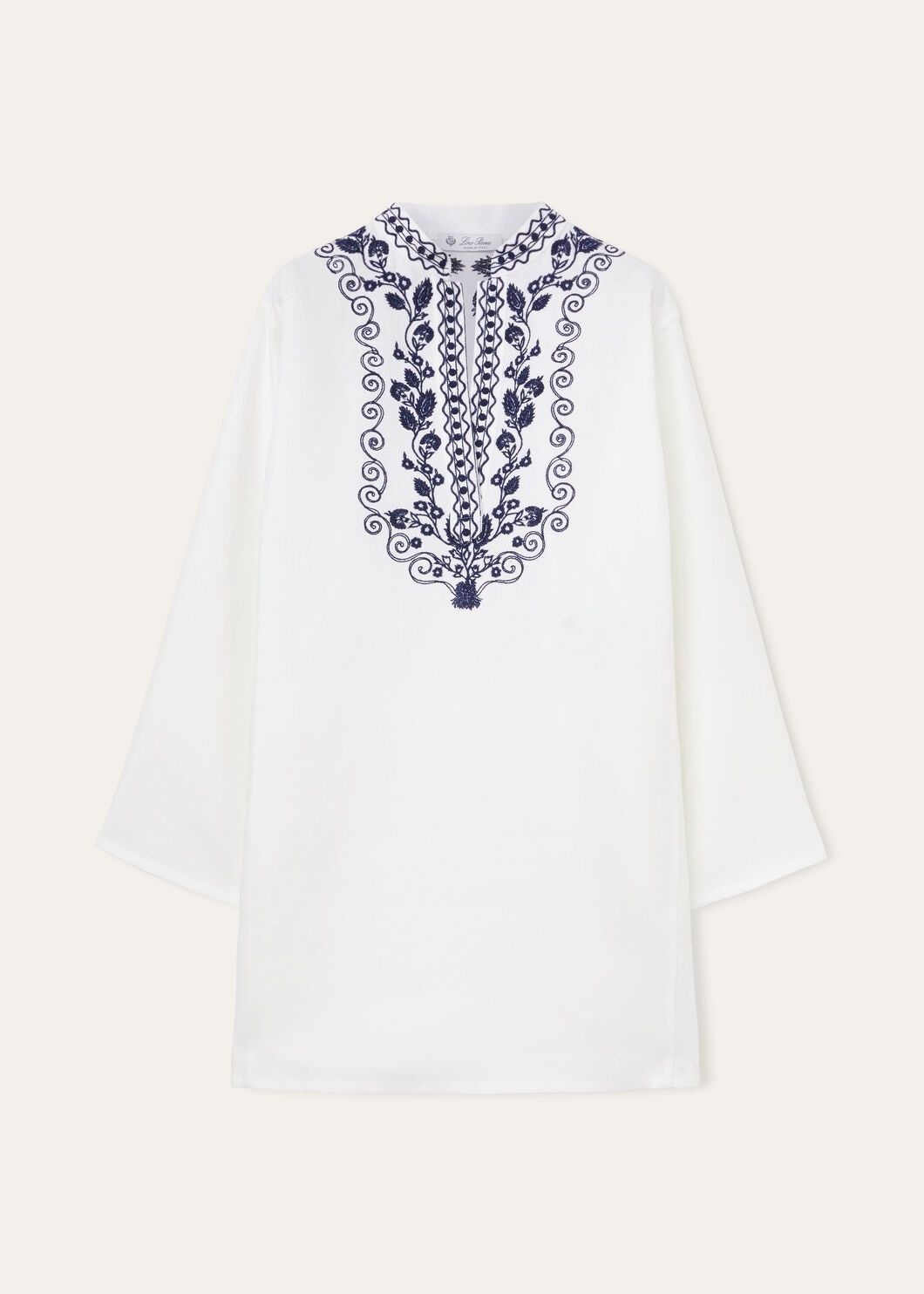Loro Piana o1srvl11e0725 FAN9903 Sophia Silk Shirt in White Size L / US 10 / IT 46 - 1 Thumbnail