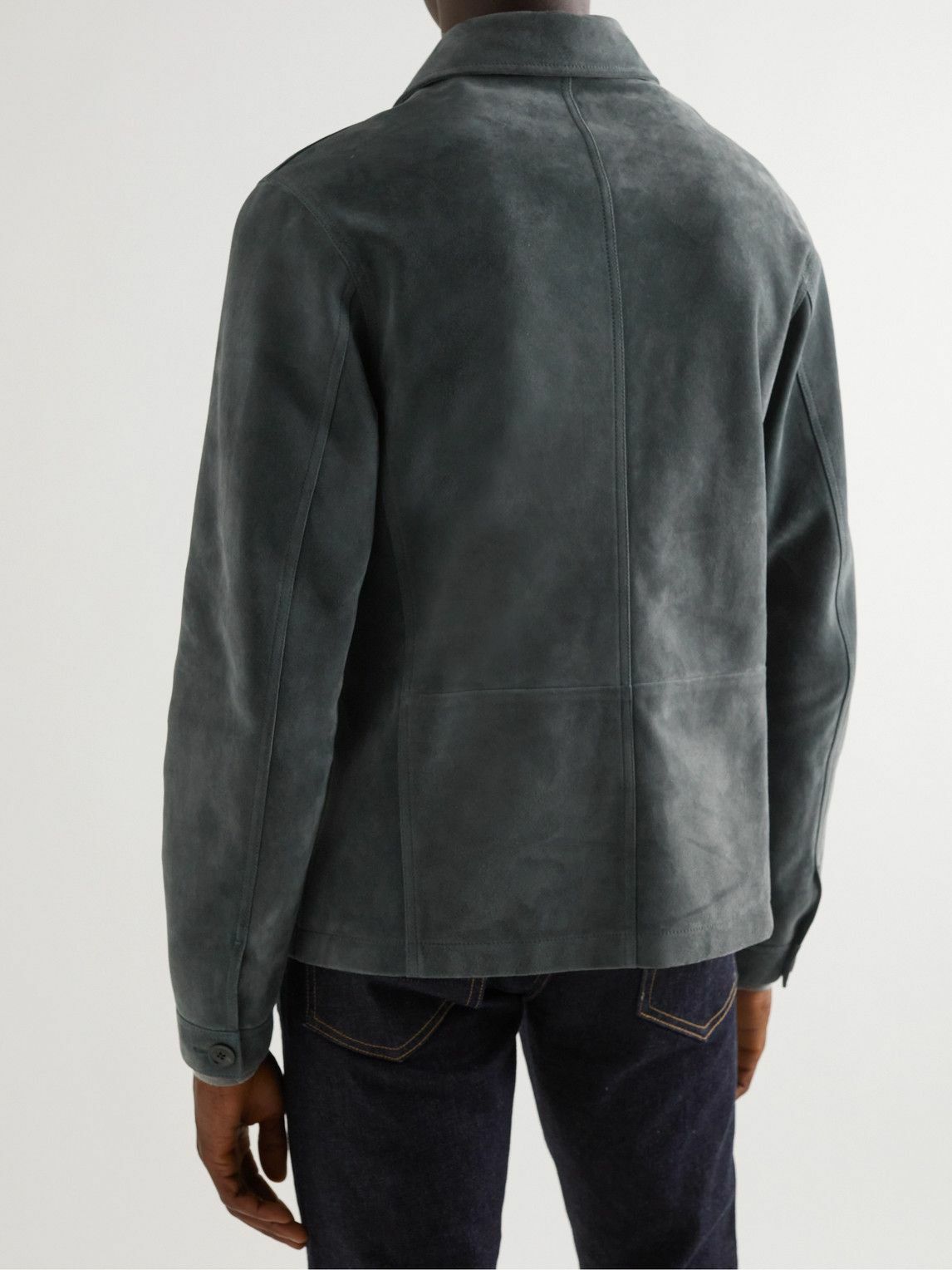 Tom Ford 8880USD Anthracite Suede Chore Jacket Size US L / EU 52-54 / 3 - 3 Thumbnail