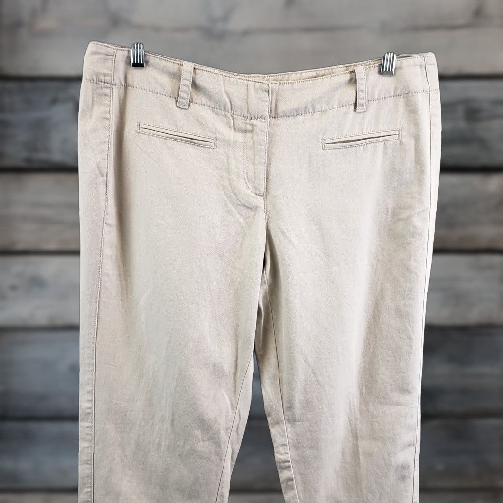 Loft Ann Taylor LOFT Womens Marisa Pants Sz 8 Beige Mid Rise Cotton Linen Blend Size 30" / US 8 / IT 44 - 1 Thumbnail