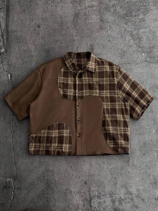 Japanese Brand Natural Canvas Shirt Asymmetrical Panel Edition Size US M / EU 48-50 / 2 - 1 Thumbnail