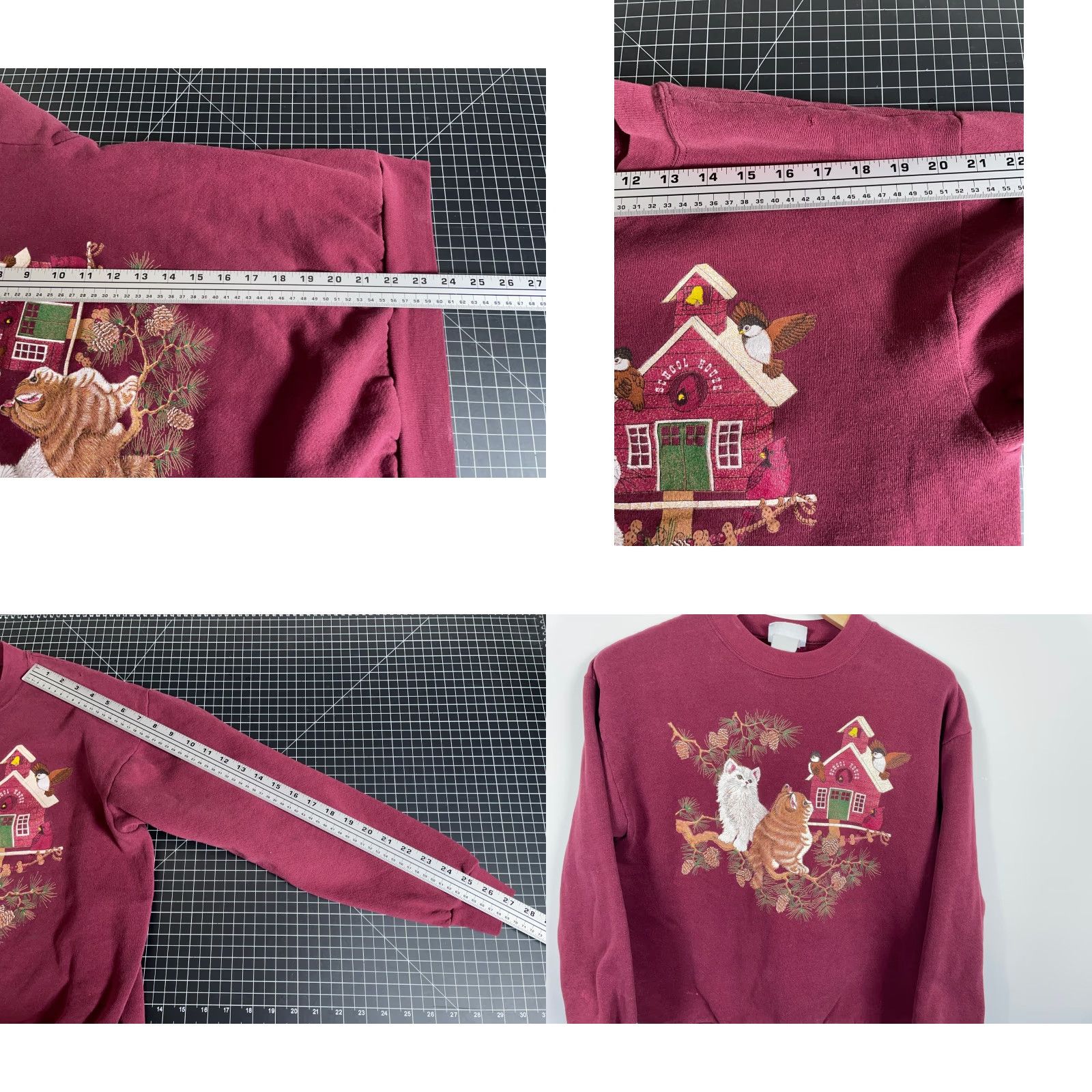 Endless VINTAGE Endless Designs Sweatshirt Woman Adult Large Dark Red 90s Bird Cat Nature Outdoor Raglan Crew Neck Pullover Graphic Print Cotton Blend Fleece Size L / US 10 / IT 46 - 8 Thumbnail