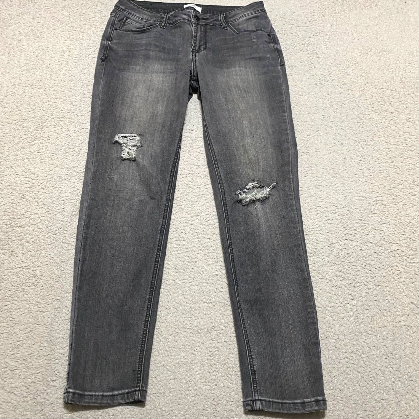Vintage Kensie Jeans Jeans Gray Medium Wash Mid Rise Ankle Distress 6 Regular Denim Pants Women’s Shirt? Size 28" / US 6 / IT 42 - 2 Thumbnail