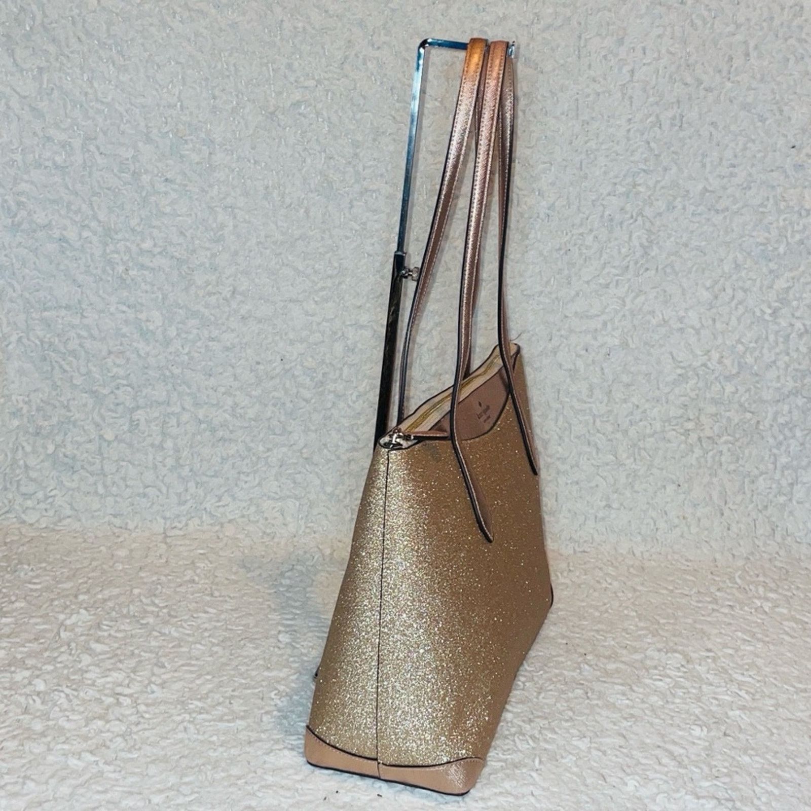 Kate Spade Kate Spade Rose Gold Glitter Zip Tote Bag Size ONE SIZE - 5 Thumbnail