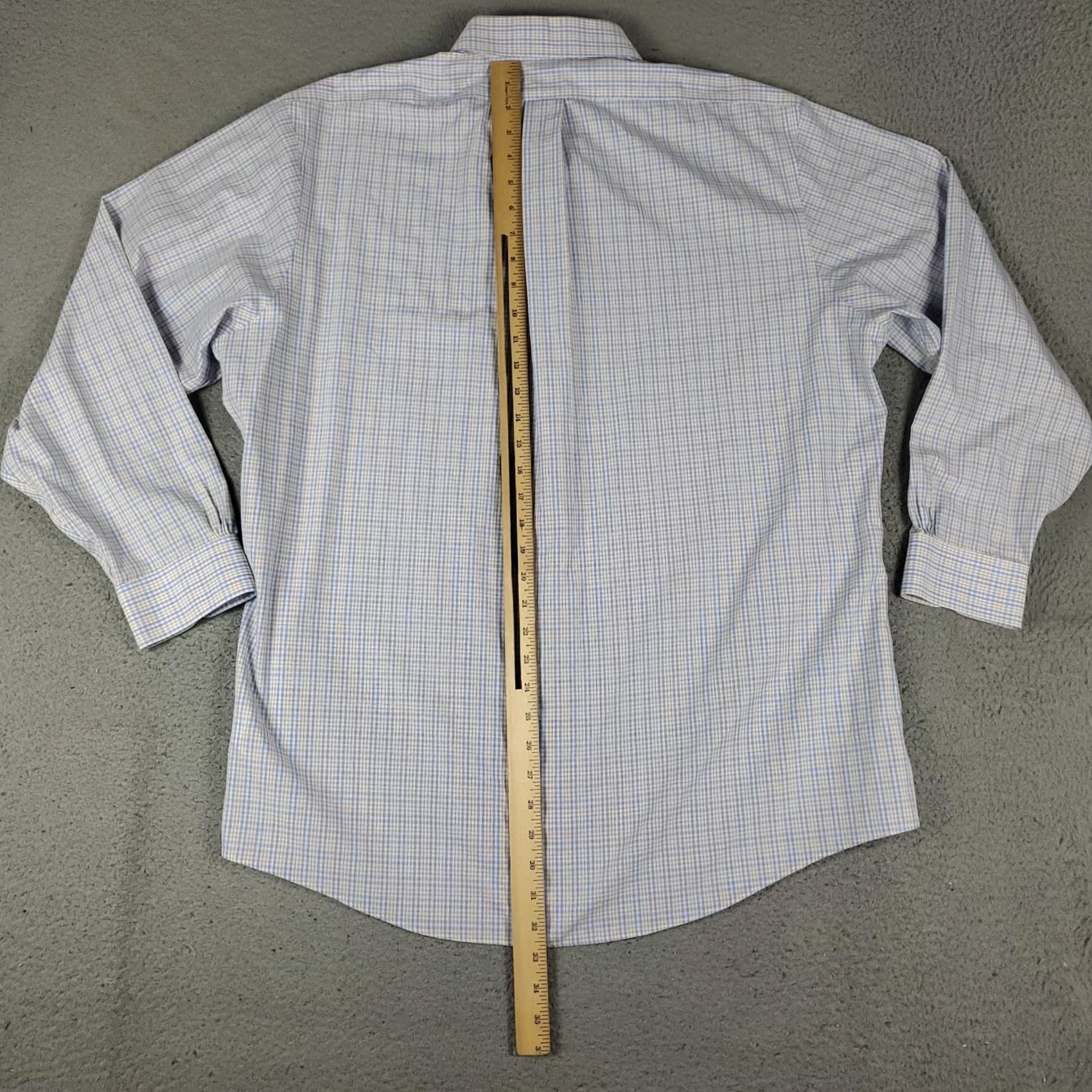 Brooks Brothers Brooks Brothers Shirt Mens 17.5 Blue Check Regent Dress Button Up Long Sleeve Size 48R - 3 Thumbnail