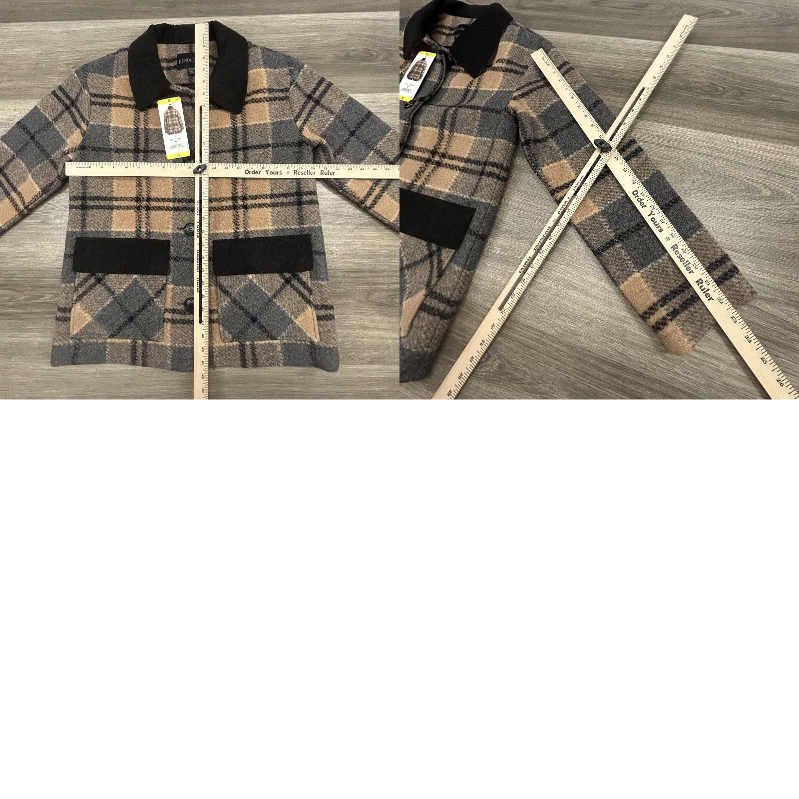 Pendleton VINTAGE Pendleton Jacket Womens Small Beige Plaid Wool Blend Bomber Lined NWT Size S / US 4 / IT 40 - 9 Thumbnail
