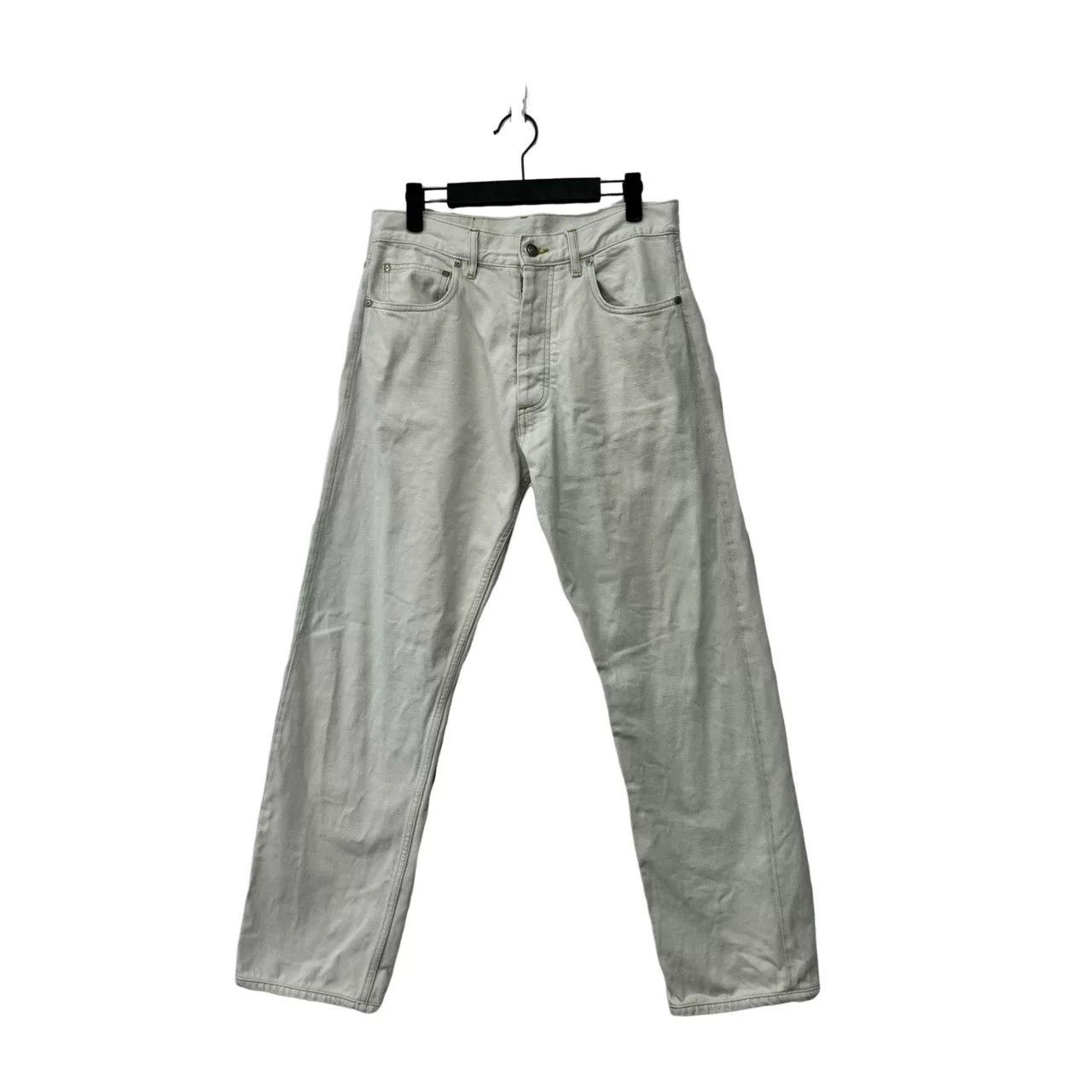Maison Margiela Maison Margiela Distressed White Denim Pants Size US 31 - 1 Thumbnail