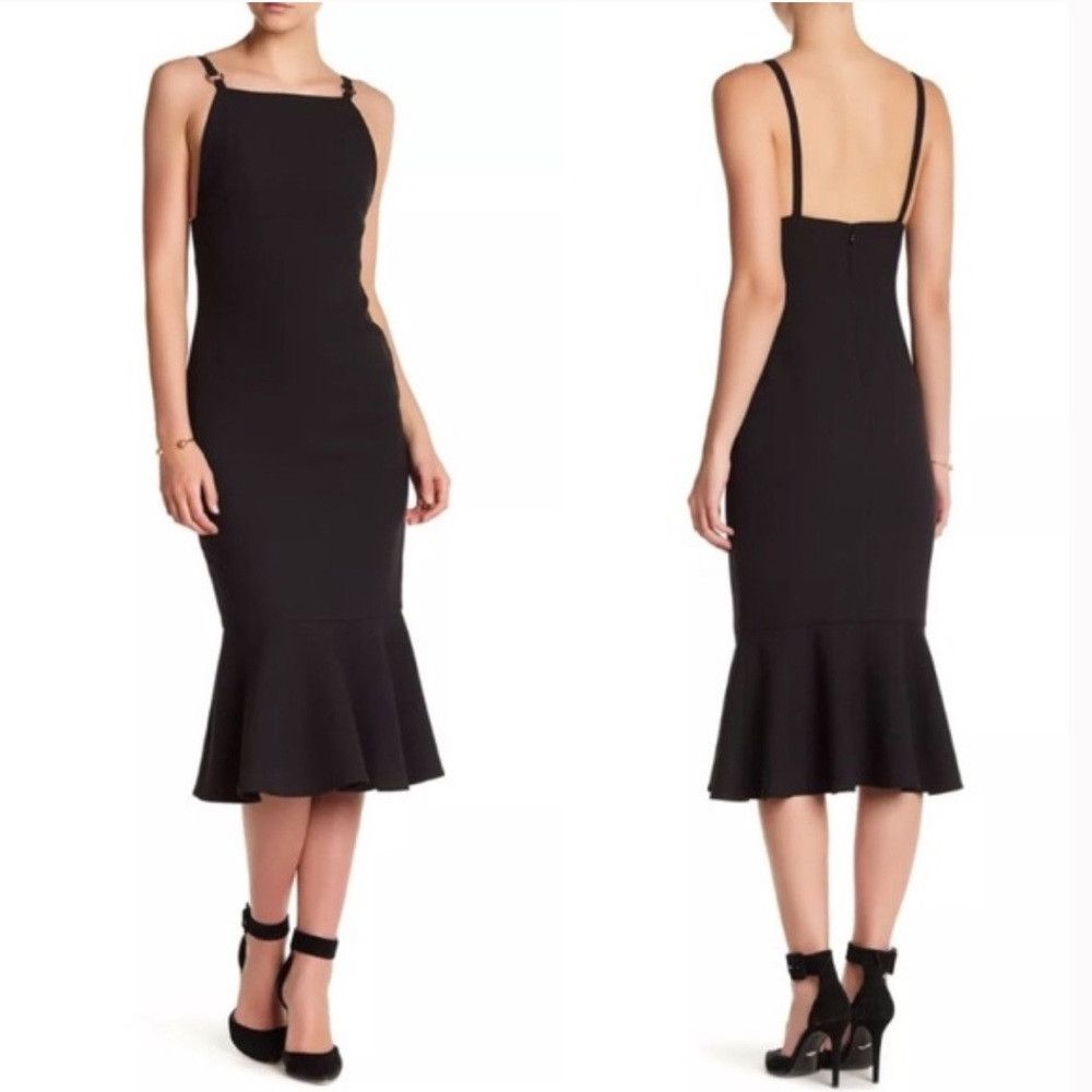 Cinq a Sept Cinq A Sept Harlyn Trumpet Midi Dress Black Mermaid Slimmin Size XS / US 0-2 / IT 36-38 - 1 Thumbnail