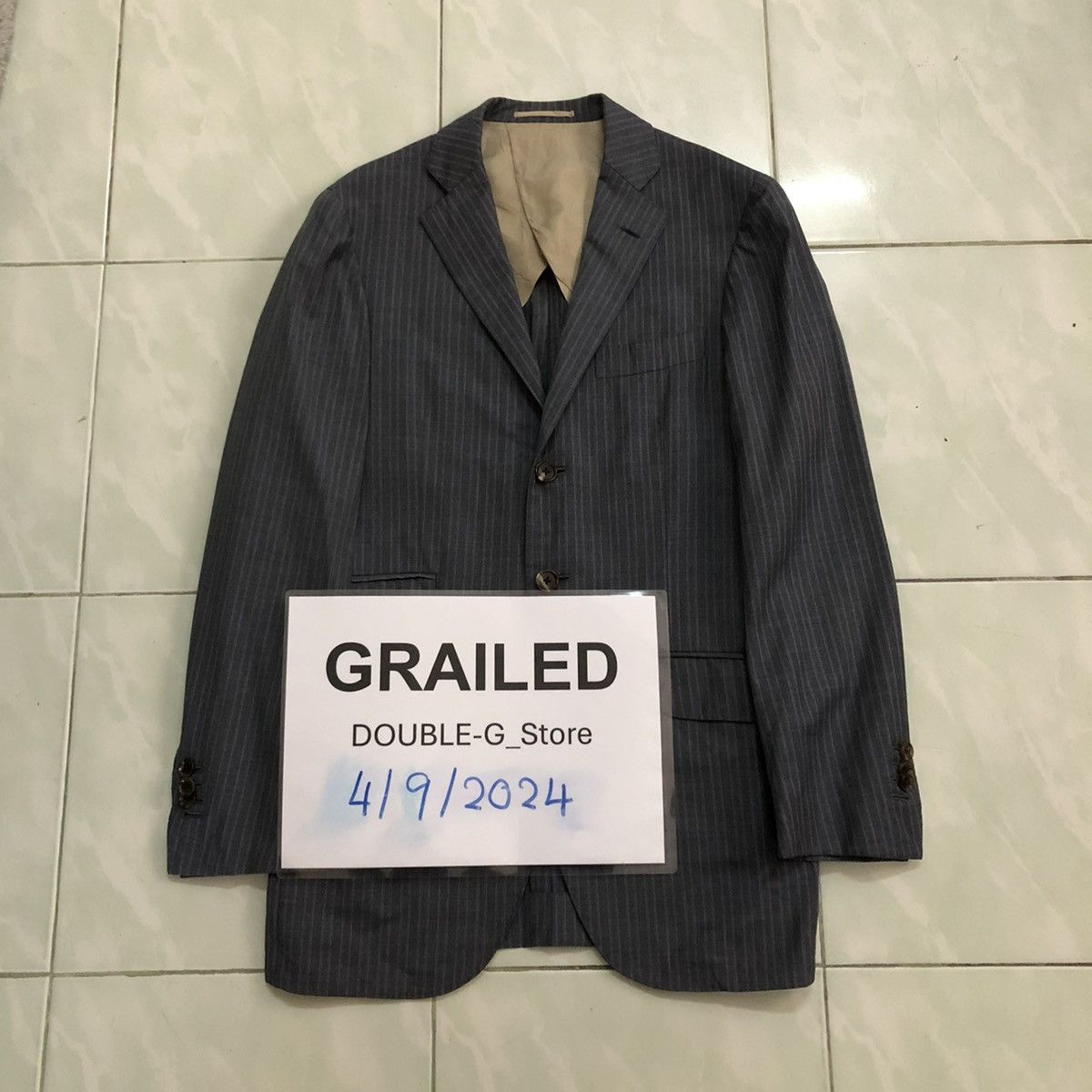 Designer 📌DOUBLE BREAST COATS STRIPED SHIPS LORO PIANA Size US S / EU 44-46 / 1 - 1 Thumbnail