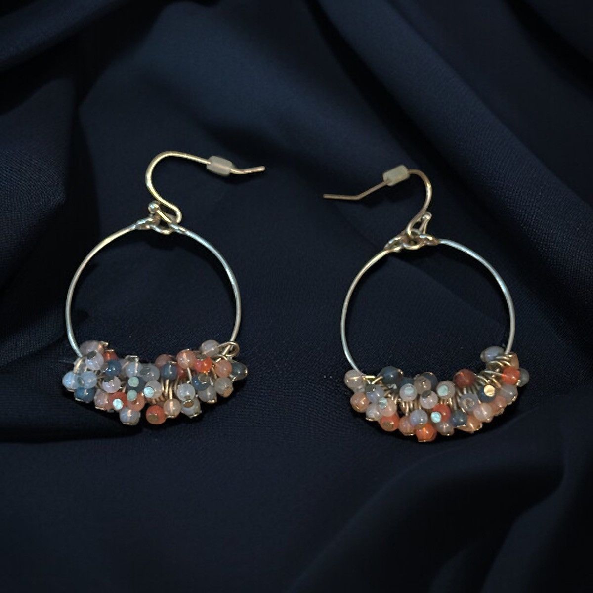 Other Gold tone multicolor dangle beads hoop earrings Size ONE SIZE - 1 Thumbnail