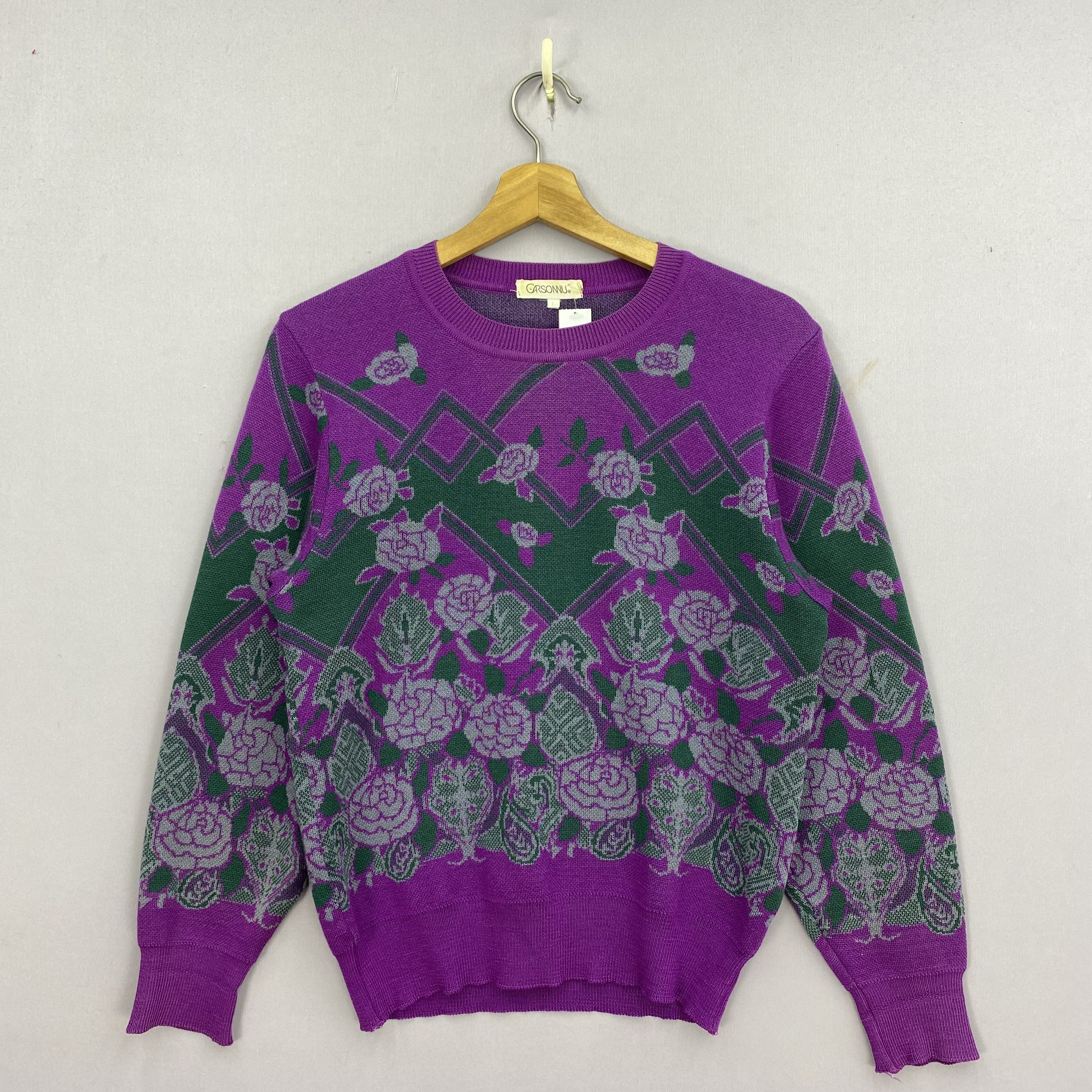 Vintage Vintage Carsonnu Floral Knitwear Sweater Sweatshirt GF20430 Size US XS / EU 42 / 0 - 1 Thumbnail