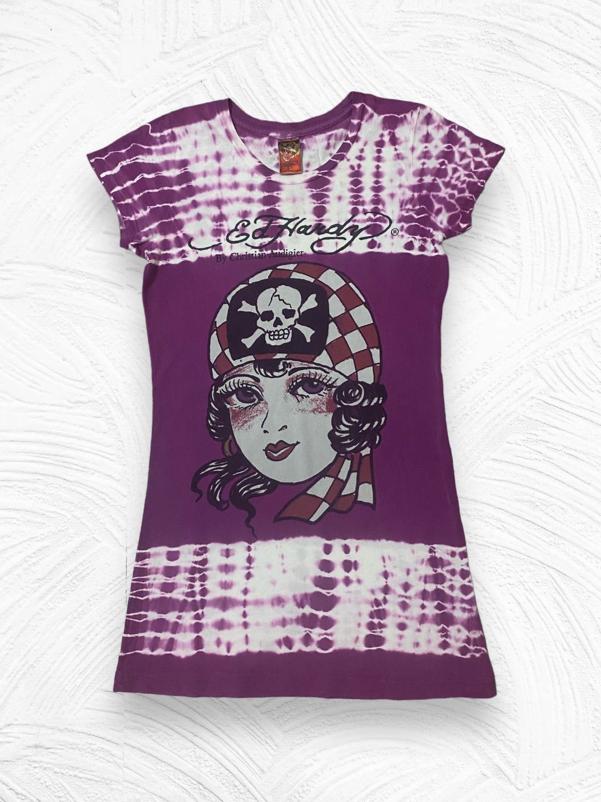 Ed hardy Roses Pirate Girl Tie dye By Christian Audigier