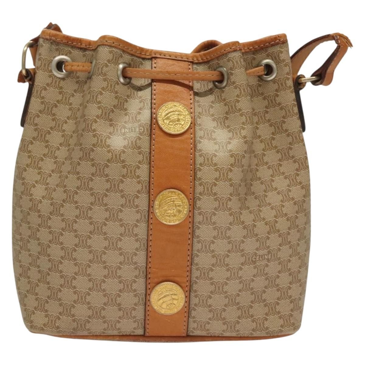 Celine CELINE Macadam Canvas Shoulder Bag Pvc Beige Gold Size ONE SIZE - 3 Thumbnail