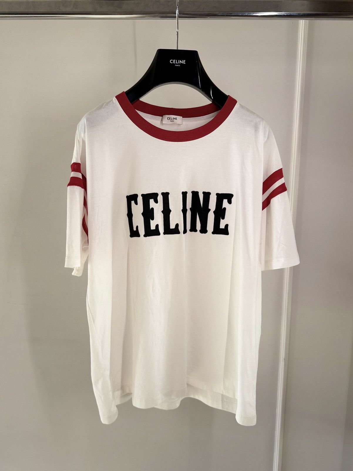 Pre-owned Celine Western Patch Logo T-shirt In White