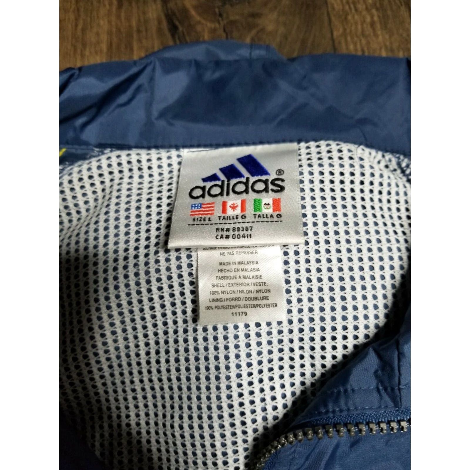 Adidas VINTAGE Adidas Windbreaker Jacket - Roll-Up Hoodie Retro Old School Hip Hop L Blue Logo Full Zip Hooded Mens Jacket Size US L / EU 52-54 / 3 - 4 Thumbnail