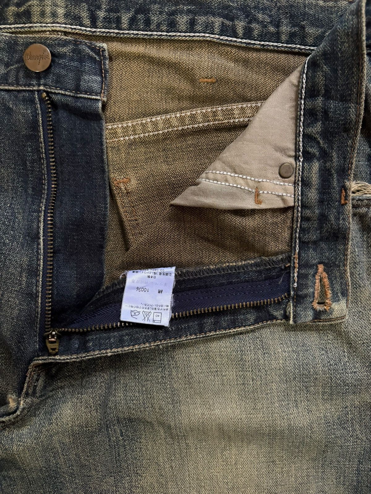 Wrangler Vintage Japanese Wrangler Mud Wash Distressed Baggy Jeans Size US 33 - 9 Thumbnail