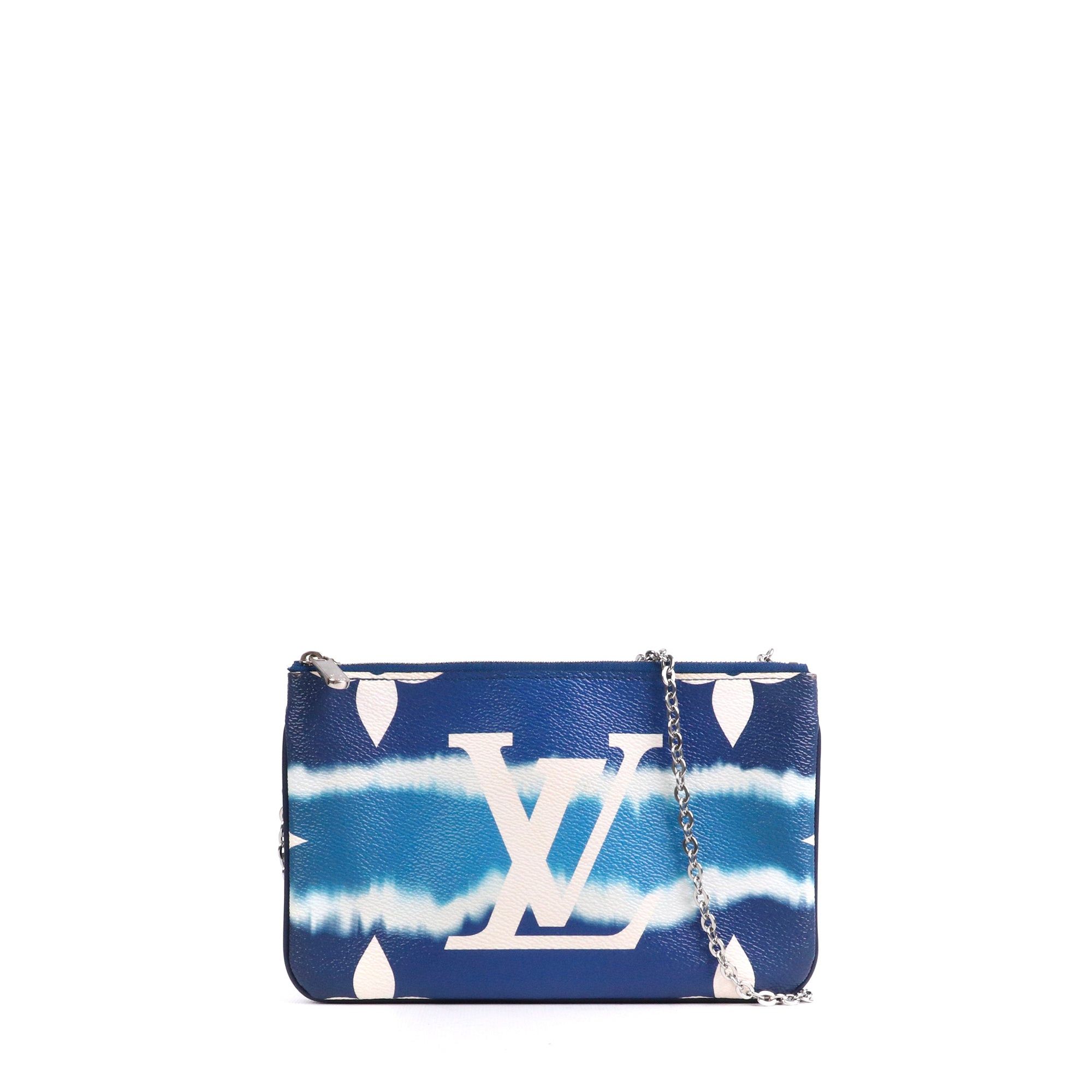 Louis Vuitton LOUIS VUITTON - Louis Vuitton Double Zip Pouch in blue Escale coated canvas Size ONE SIZE - 1 Thumbnail