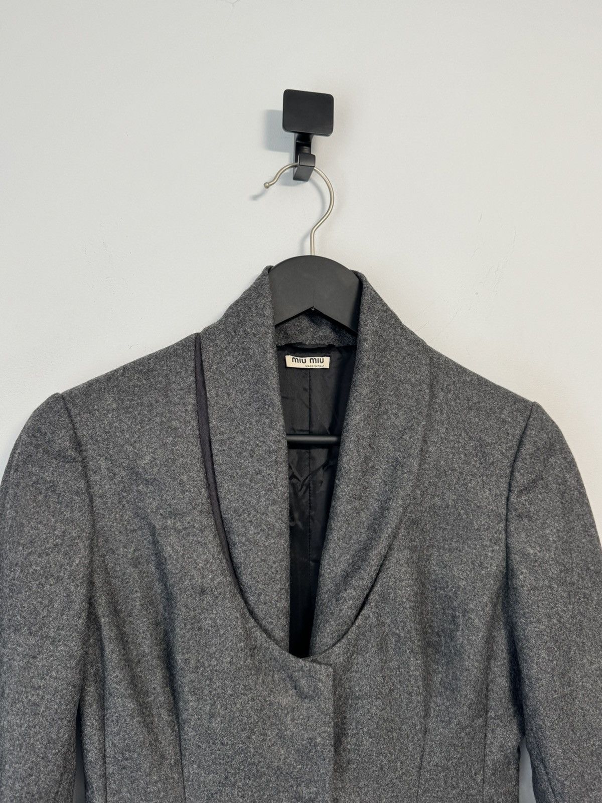 Miu Miu Miu Miu Vintage Fleece Wool Gray Blazer Jacket Size 40 Size S / US 4 / IT 40 - 2 Thumbnail