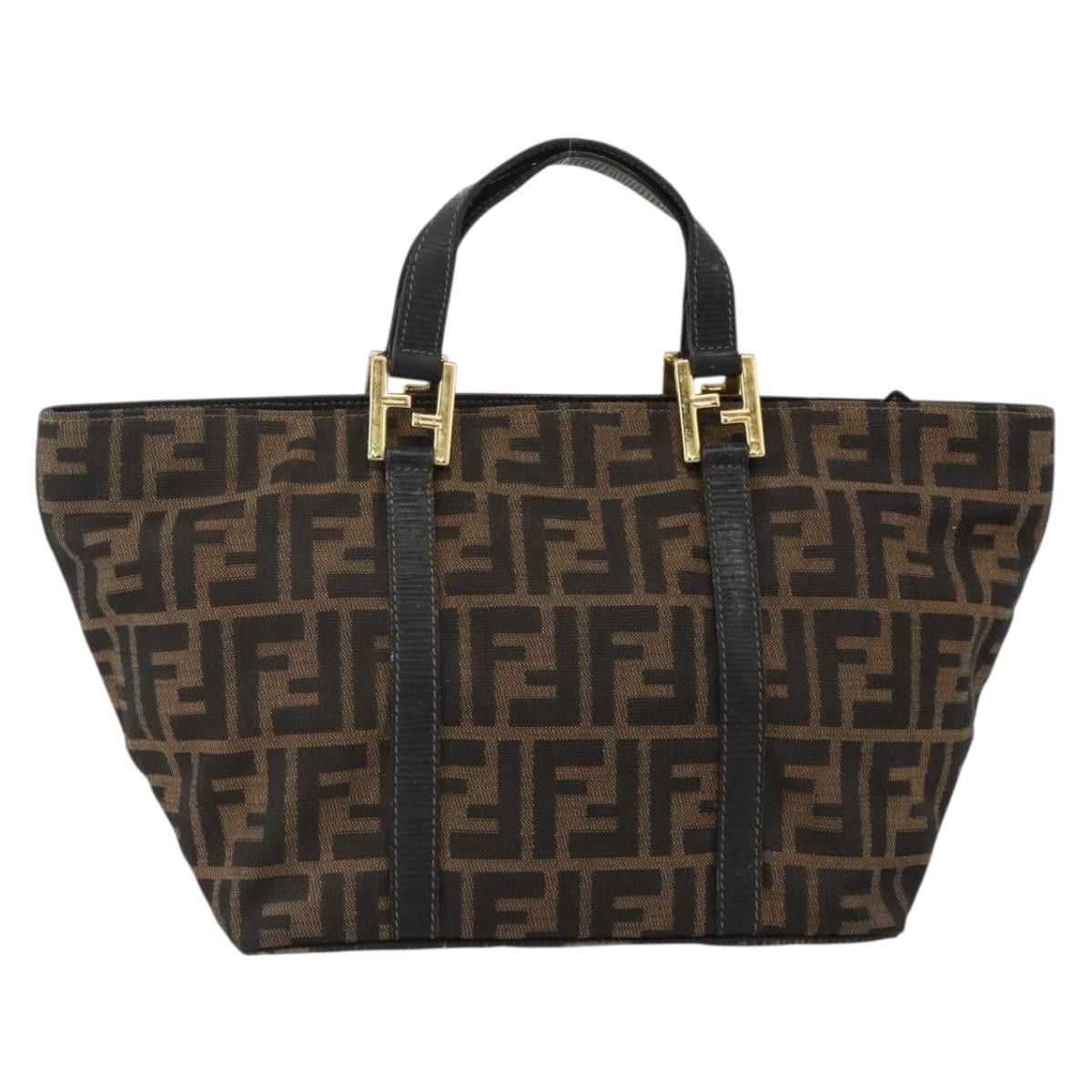 Fendi FENDI Zucca Canvas Hand Bag Brown Black Auth 175625 - Size ONE SIZE - 2 Thumbnail