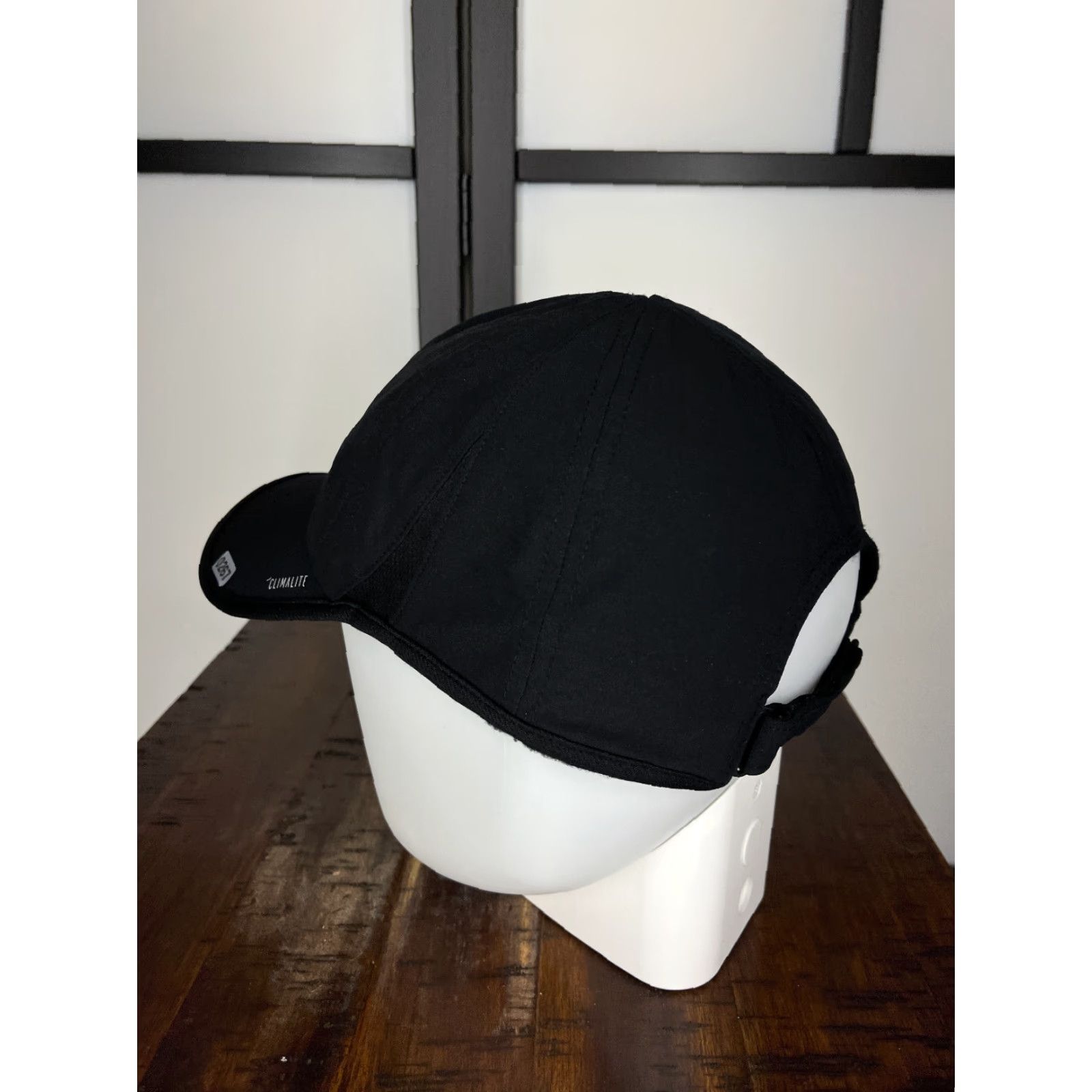 Adidas ADIDAS Hat Baseball Cap Strap Back One Size Black Poly Spandex Climalite Outdoor Sports Logo Mens Size ONE SIZE - 5 Thumbnail