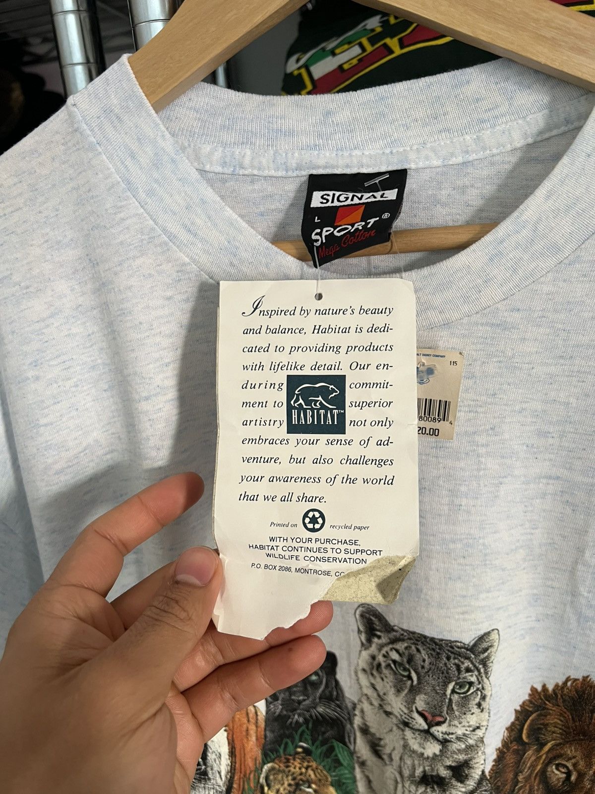 Habitat 1992 Cats of the World Animal Nature Single Stitch Tee Size US L / EU 52-54 / 3 - 5 Thumbnail