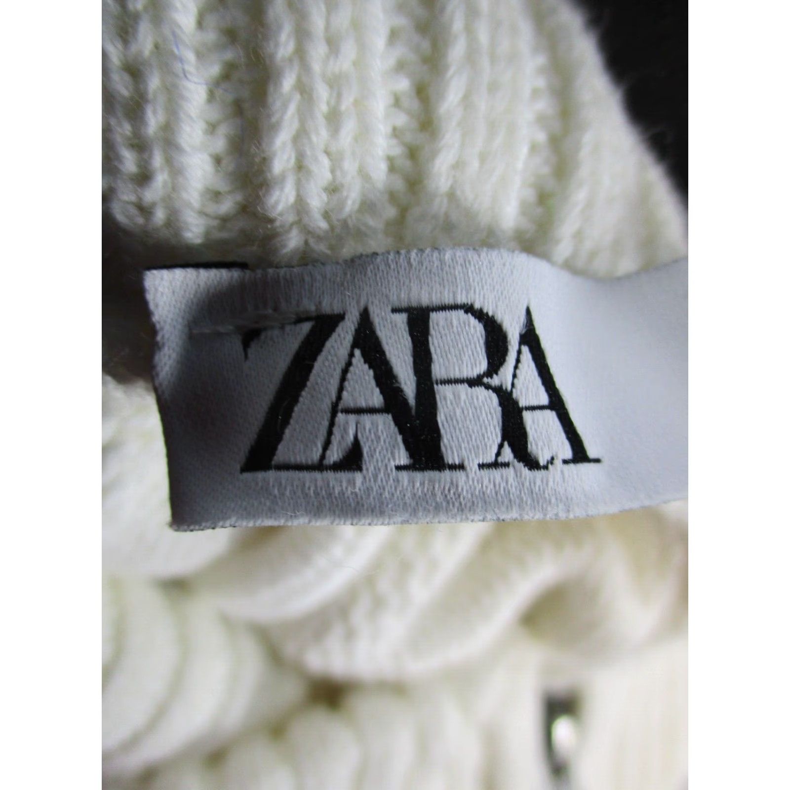 Zara VINTAGE Zara Sweater Womens Small Ivory Black Cotton Turtleneck XS? Size S / US 4 / IT 40 - 3 Thumbnail
