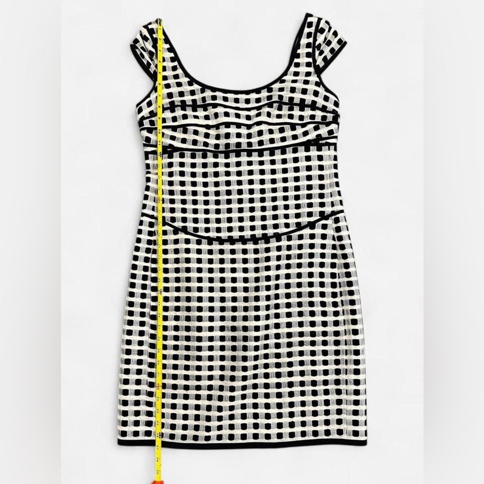Narciso Rodriguez Silk blend gingham knit pencil dress 2010 runway Size L / US 10 / IT 46 - 8 Thumbnail