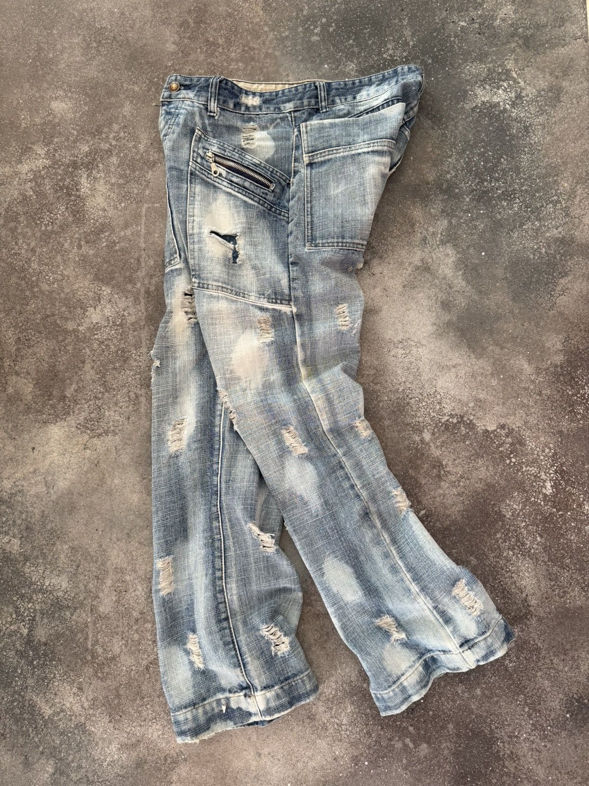 If Six Was Nine Japanese Style Vintage Washed Distressed Denim Jeans Size US 29 - 6 Thumbnail