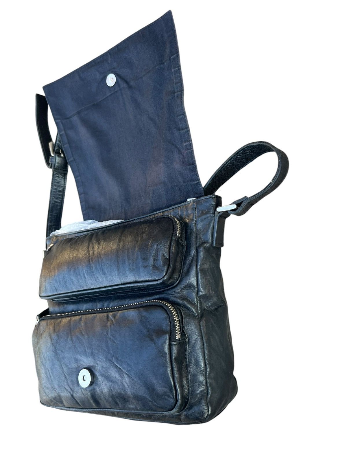 Japanese Brand × Leather Vintage pour deux ACCE. Japan Patina Leather Cargo Sling Bag Size ONE SIZE - 9 Thumbnail