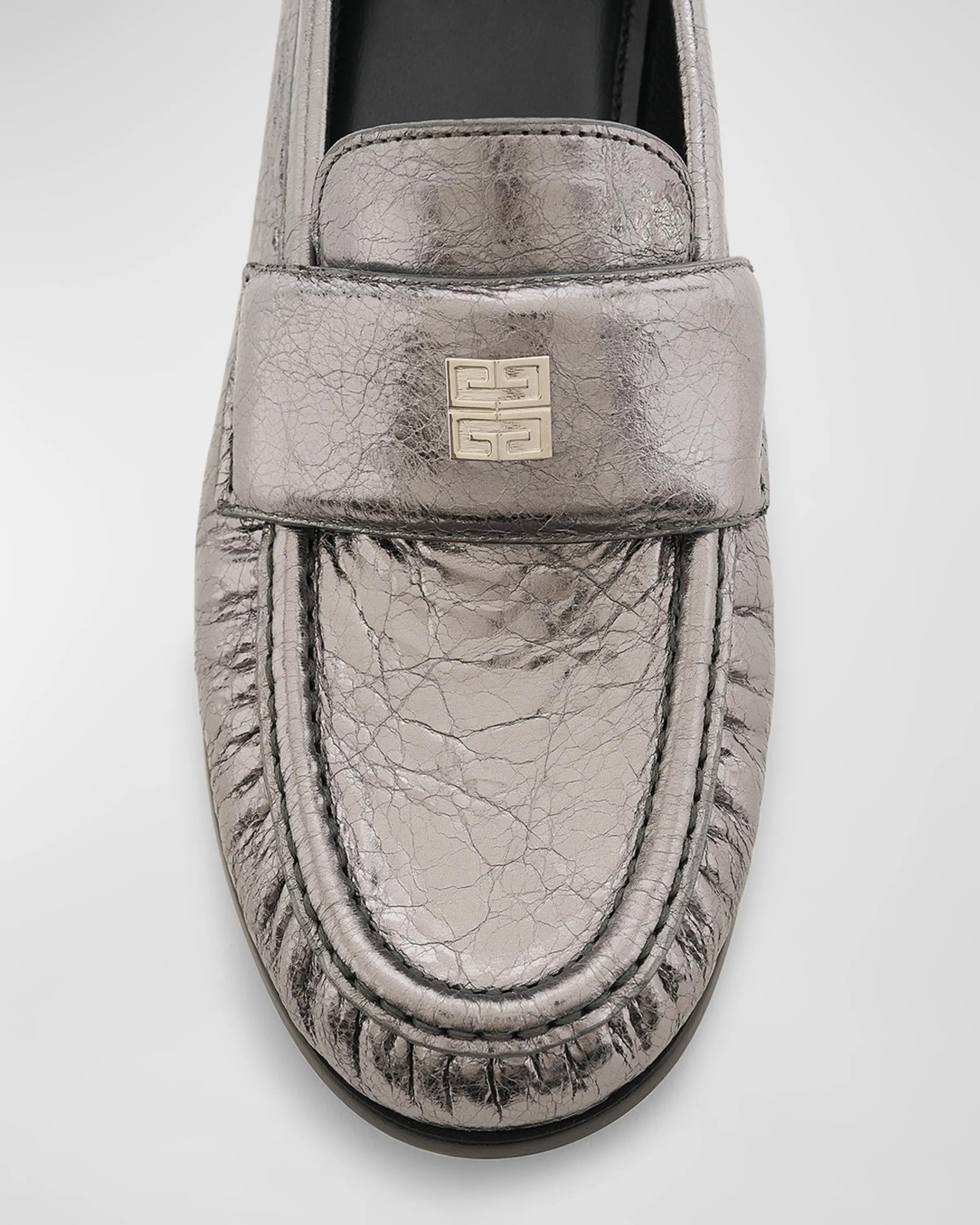 Givenchy os11x0624 4G Metallic Medallion Loafers in Silver Gray Size US 8.5 / IT 38.5 - 3 Thumbnail