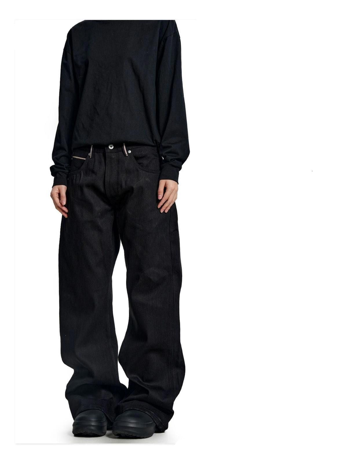 Jean Red-Ear Selvedge Black Unwashed Straight Jeans Size US 32 / EU 48 - 1 Thumbnail
