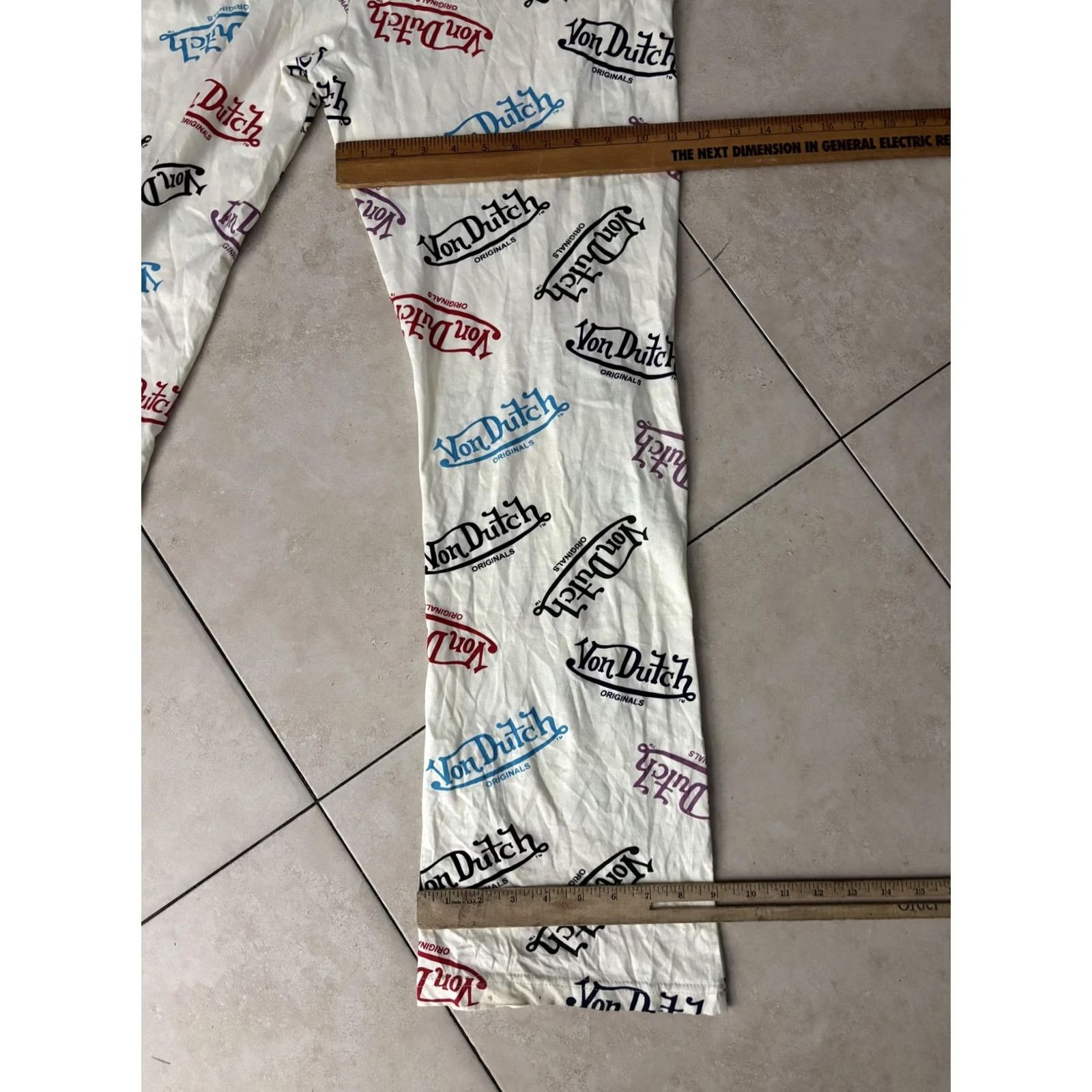 Von Dutch Von Dutch Pants Mens M White Logo Print Lounge Pajama Cotton Sleepwear Size US 31 - 8 Thumbnail