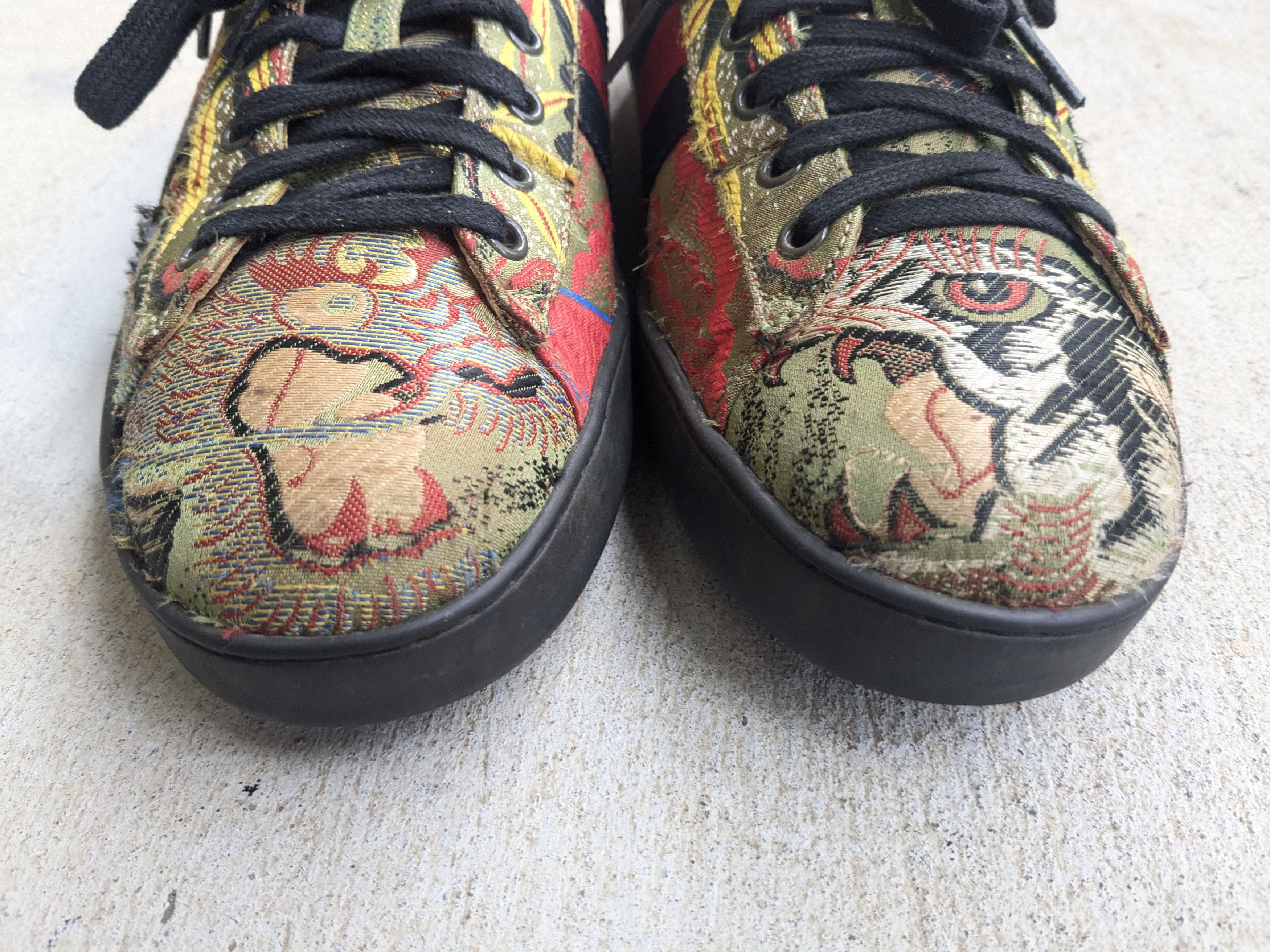 Gucci Gucci Ace Sneakers Silk Jacquard 11 Tiger Size US 11 / EU 44 - 3 Thumbnail