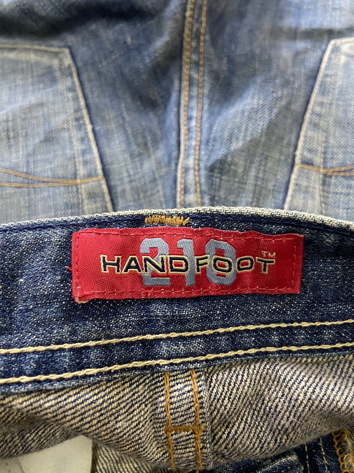 Vintage THE HAND FOOT 210 DOUBLE GATE 12oz DENIM JEANS Size US 32 / EU 48 - 6 Thumbnail