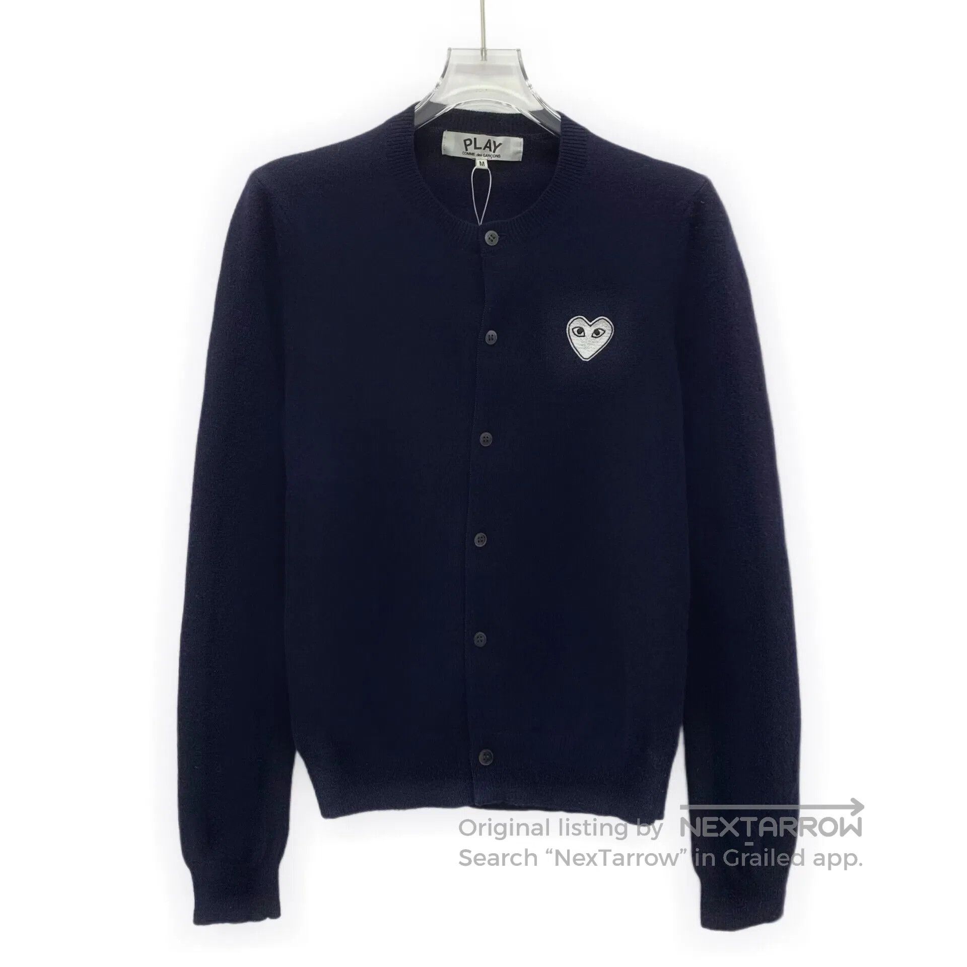 Comme des Garcons Comme Des Garcons Dark Blue Heart Embroidered Wool Round N Size M / US 6-8 / IT 42-44 - 1 Thumbnail