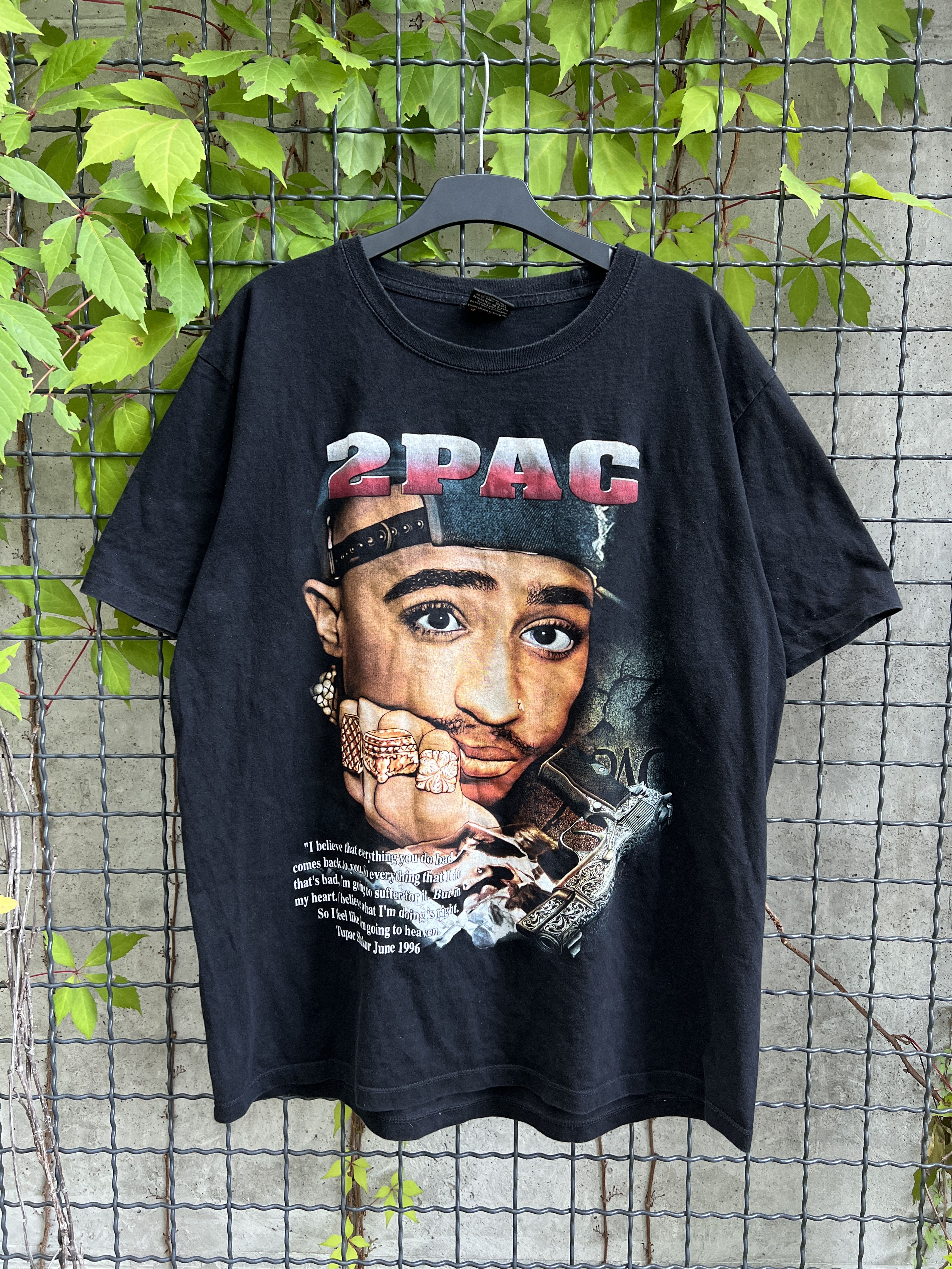 Band Tees × Rap Tees × Vintage Vintage 2Pac 1971-1996 Vintage Memorial Rap T-shirt Size US XL / EU 56 / 4 - 1 Thumbnail