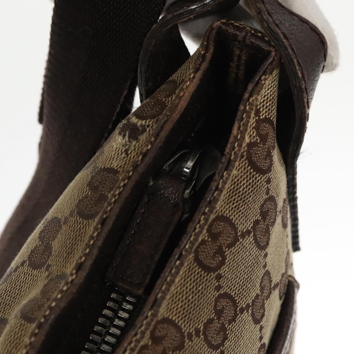 Gucci GUCCI GG Canvas Shoulder Bag Beige Dark Brown Silver Size ONE SIZE - 15 Thumbnail