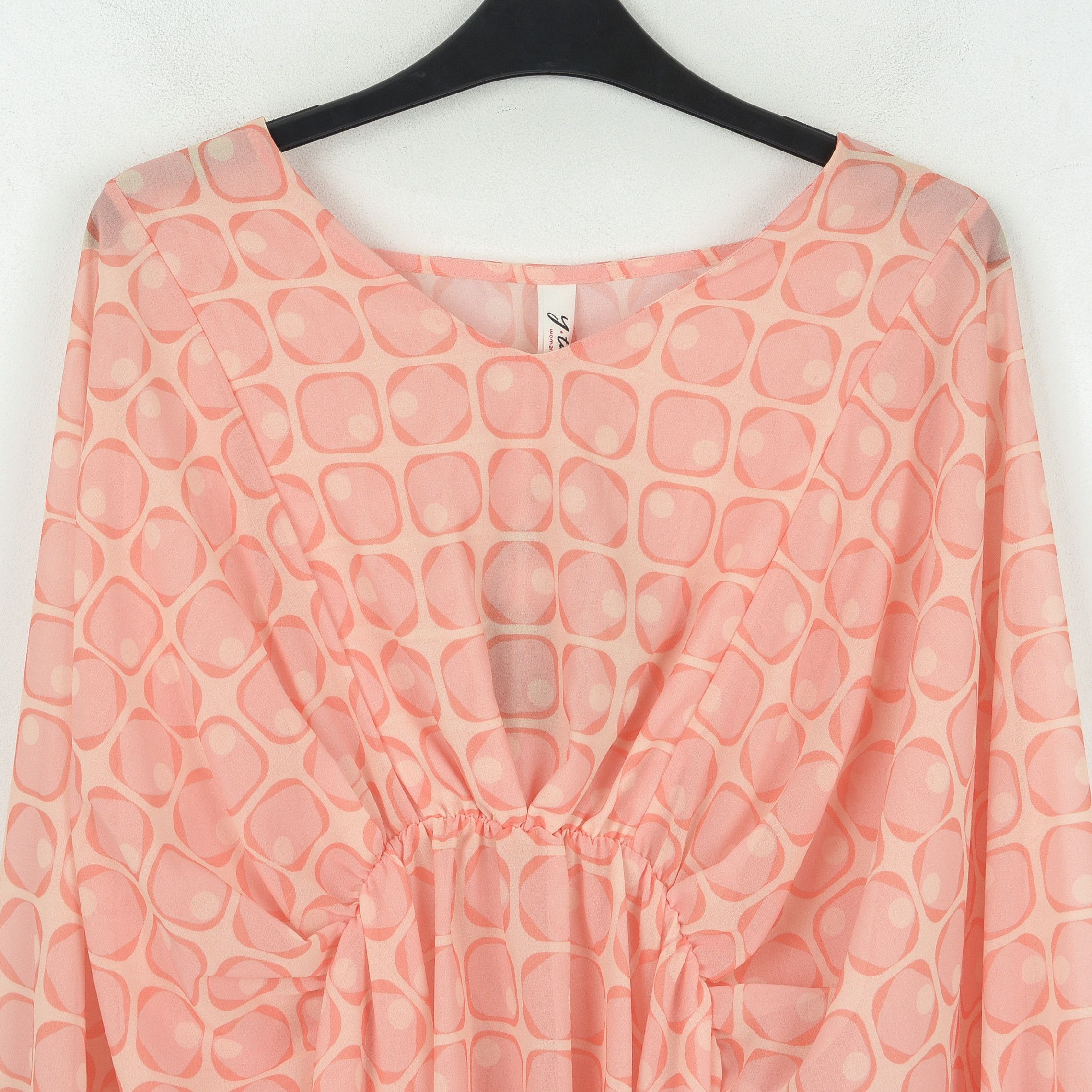Other See Through Blouse Shirt Patterned Top Orange Long Sleeve Size S / US 4 / IT 40 - 3 Thumbnail
