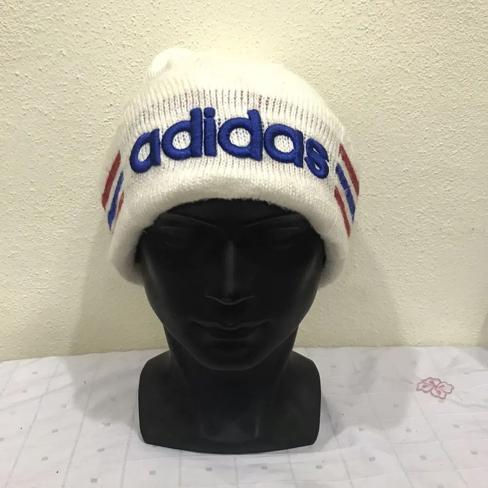 Adidas × Vintage Adidas Spellout Beanie Hat Size ONE SIZE - 3 Thumbnail
