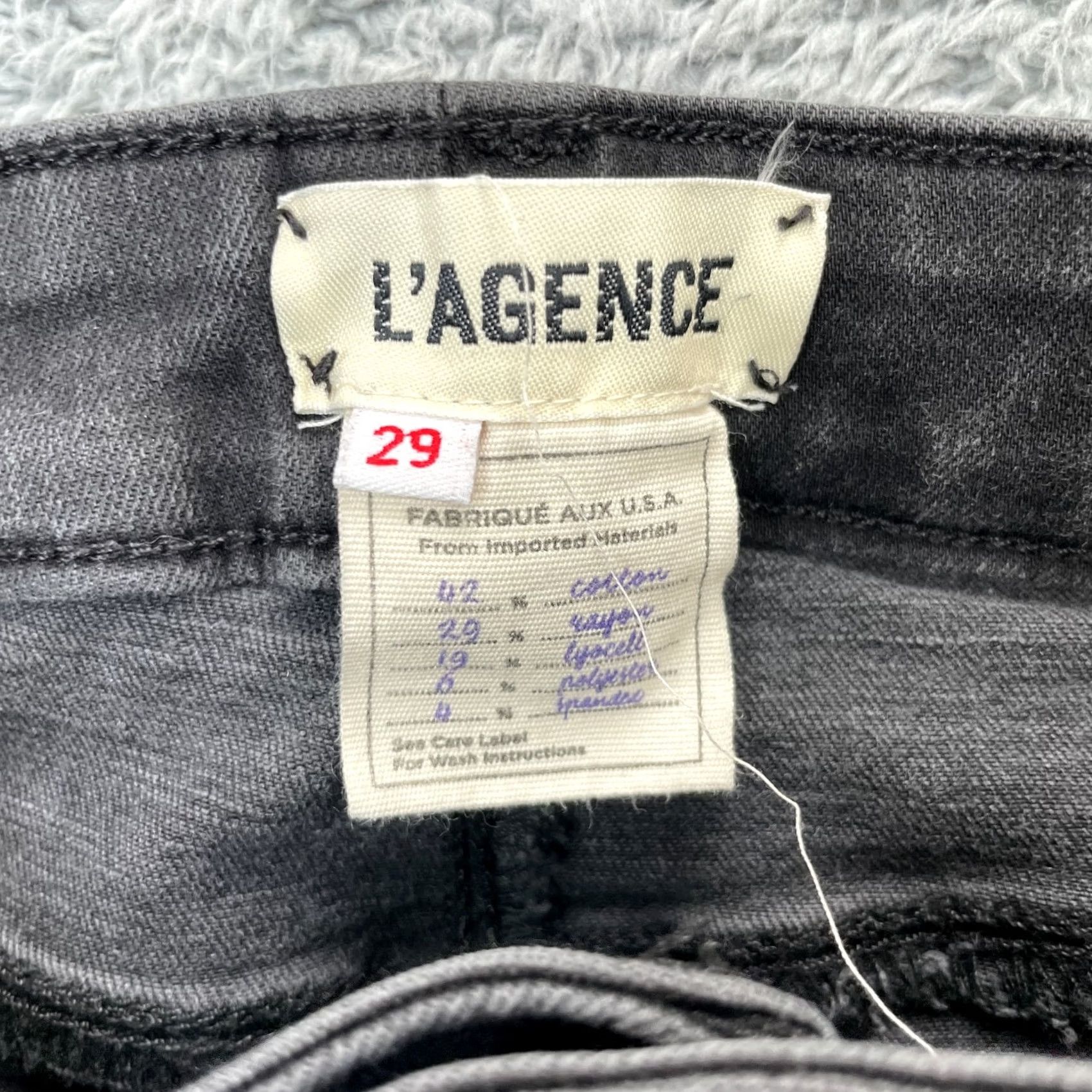 L'AGENCE VINTAGE L'AGENCE Jeans Womens 29 Black Skinny High Rise Cotton USA Made City Preppy Mens Womens Size 28" / US 6 / IT 42 - 3 Thumbnail