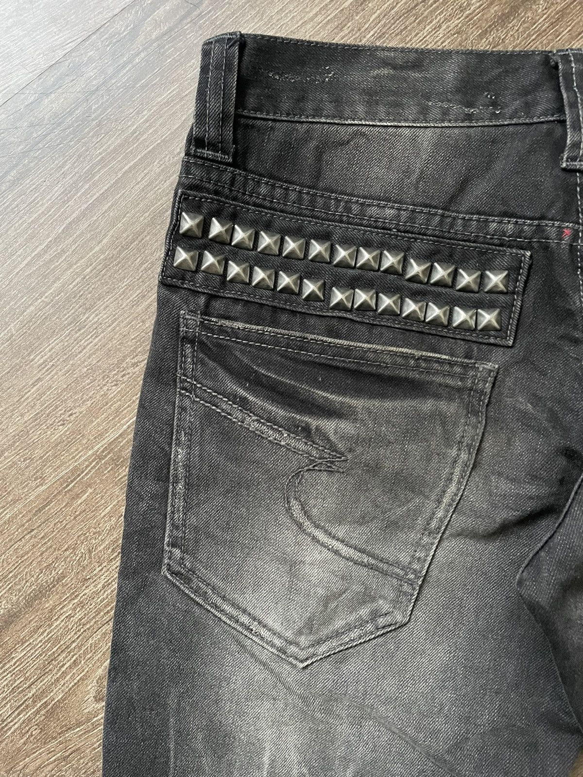 If Six Was Nine Semantic Design Punk Spiked Denim Size US 31 - 14 Thumbnail