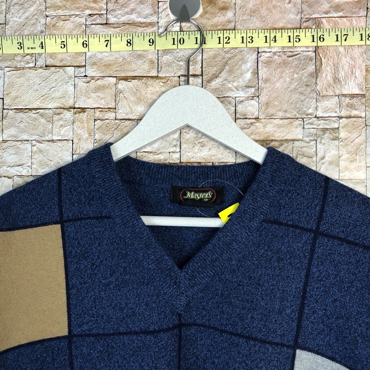 The Masters Masters japan Blue checkered sweatshirt Knitwear #A849 Size US M / EU 48-50 / 2 - 4 Thumbnail