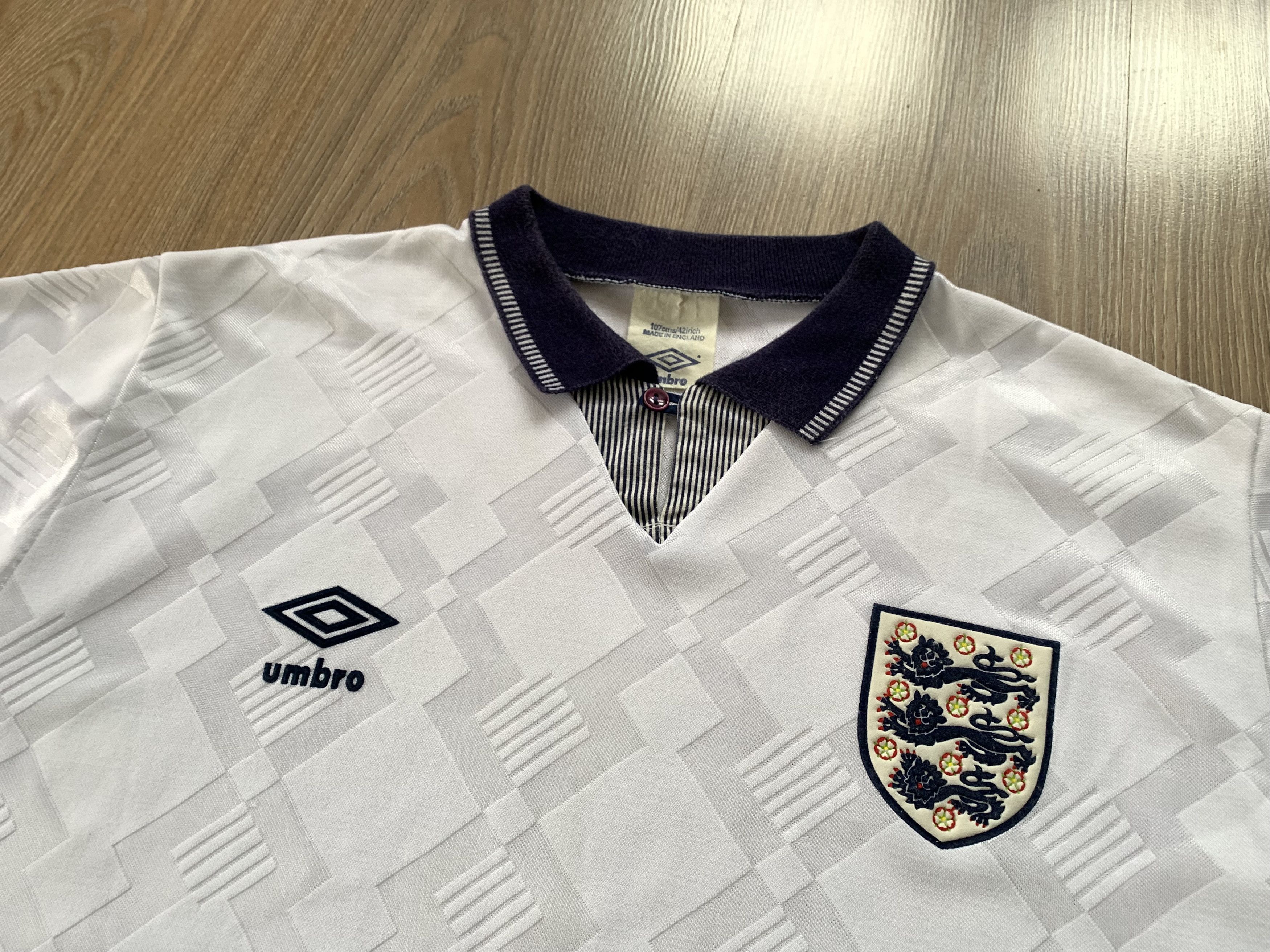 Umbro Retro Vintage Umbro England Training Polo Jersey 1990 Size US L / EU 52-54 / 3 - 5 Thumbnail