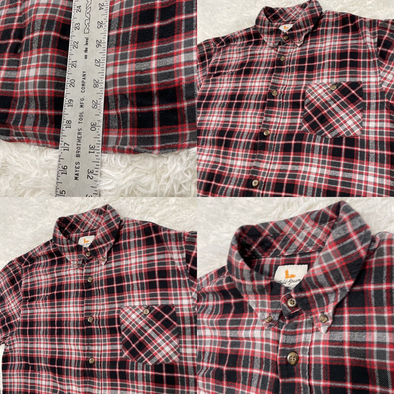 Sears VINTAGE Field & Stream Shirt Mens XL Red Gray Black Buffalo Plaid Flannel Button-Up Casual Workwear Outdoor 90s style Size US XL / EU 56 / 4 - 8 Thumbnail