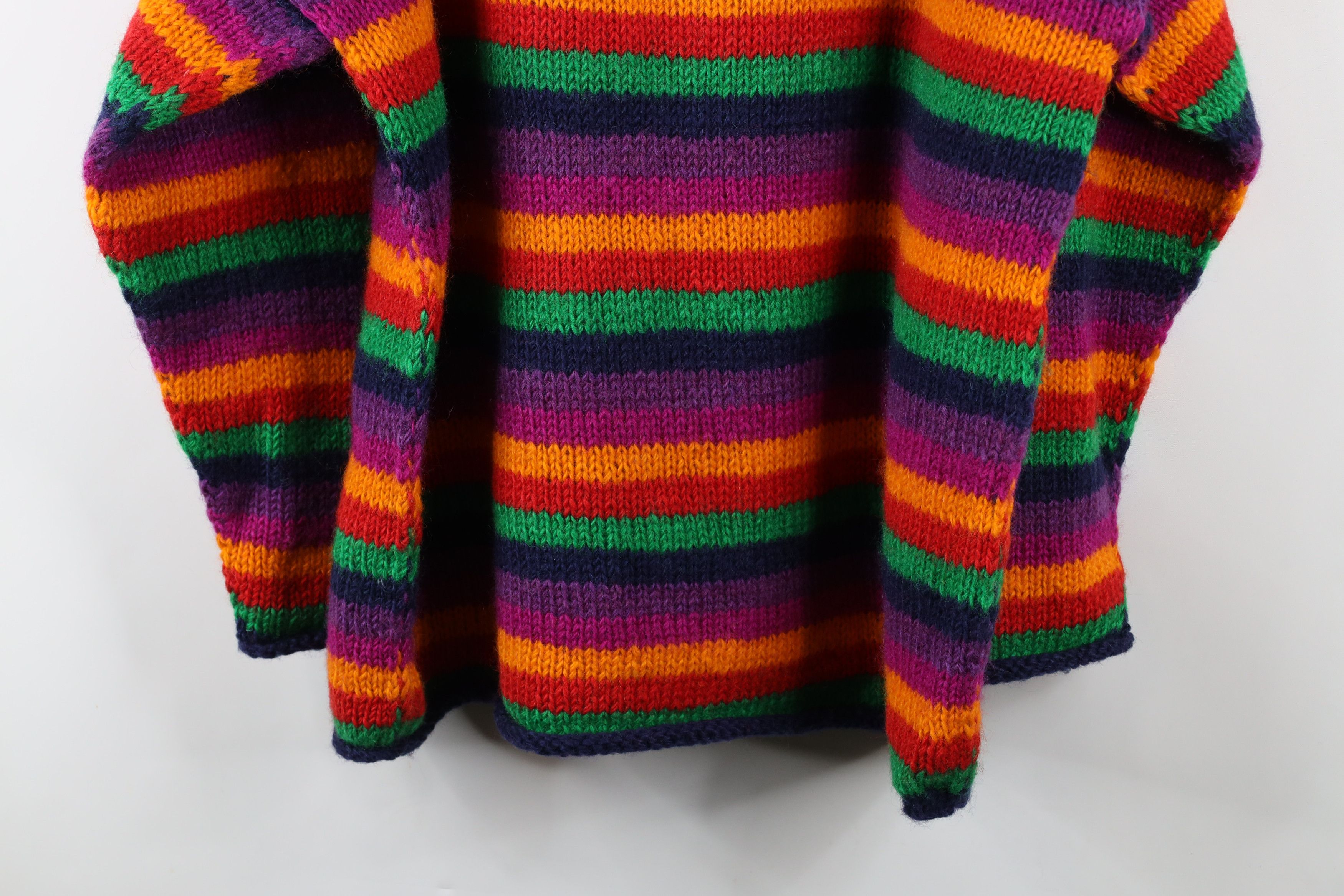 Vintage Vintage 90s Streetwear Rainbow Wool Marled Knit Sweater Size XXL / US 16-18 / IT 52-54 - 8 Thumbnail