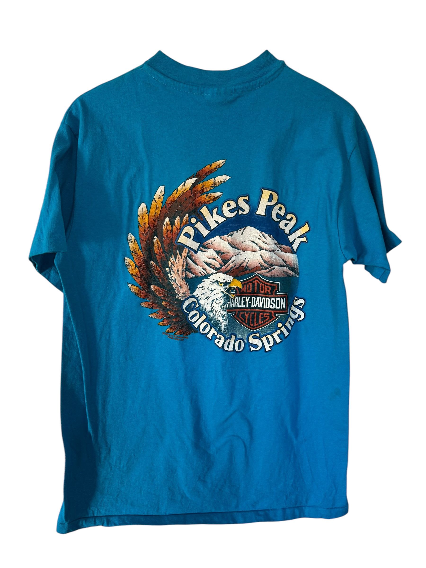 Hanes × Harley Davidson × Vintage 1988 Harley Davidson Pikes Peak "Me and My Hog" T-shirt Size US L / EU 52-54 / 3 - 2 Thumbnail
