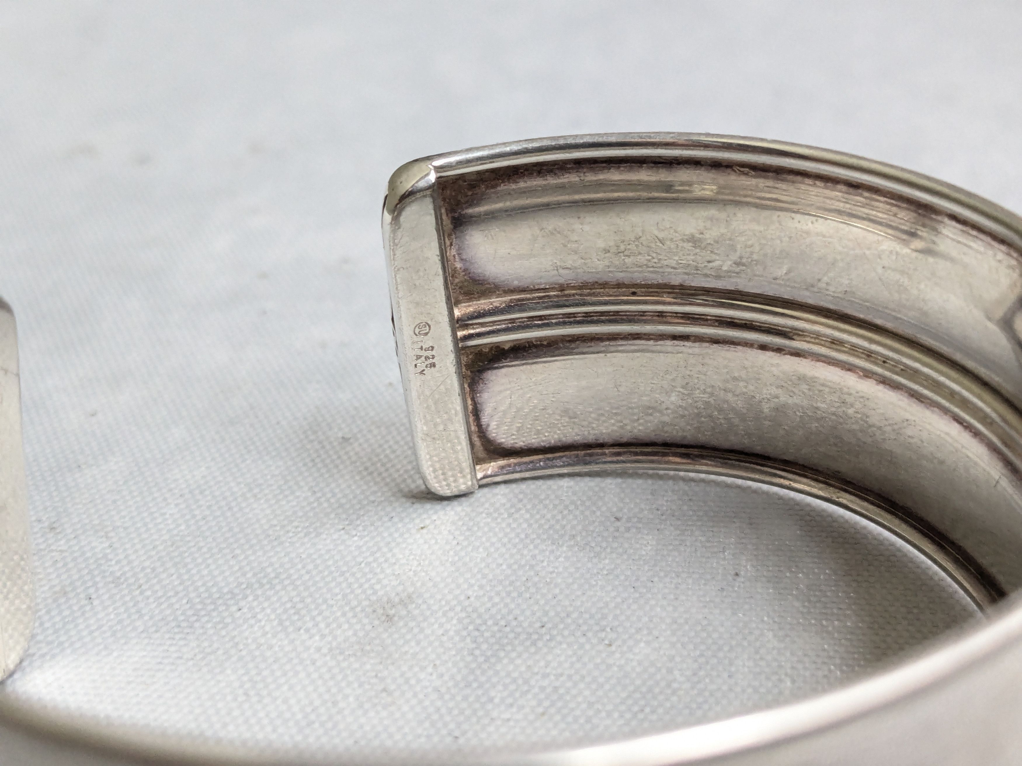 Jewelry Vintage Sterling Silver Cuff Bracelet 6" Italy Size ONE SIZE - 6 Thumbnail