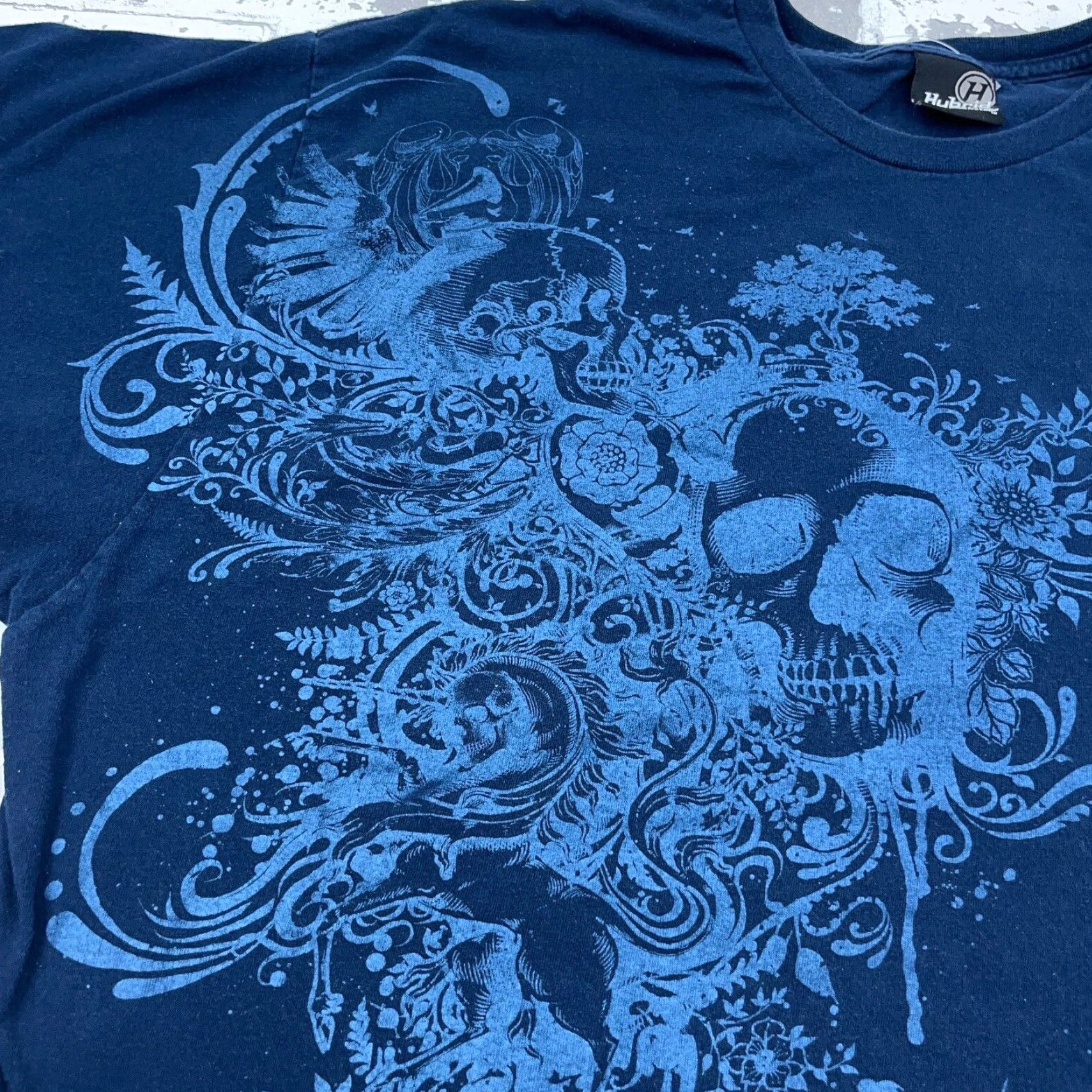Vintage VINTAGE Hybrid Shirt Men 2XL Blue Tee Y2K 00s Cyber Skull Punk Skate USA Graphic Print Logo Shirt Mens Size US XXL / EU 58 / 5 - 4 Thumbnail